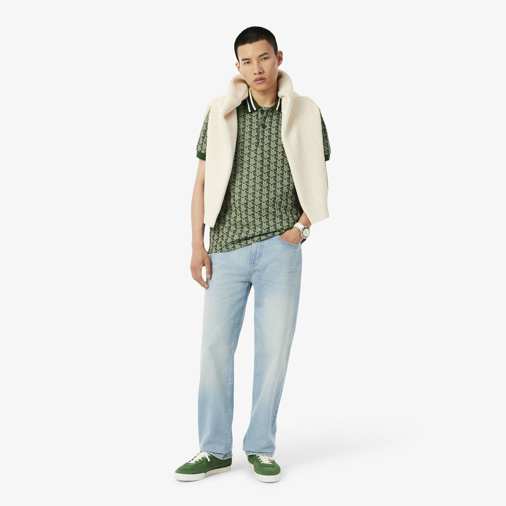 Classic Fit Monogram Jacquard Polo Shirt Classic Fit Monogram Jacquard Polo Shirt
