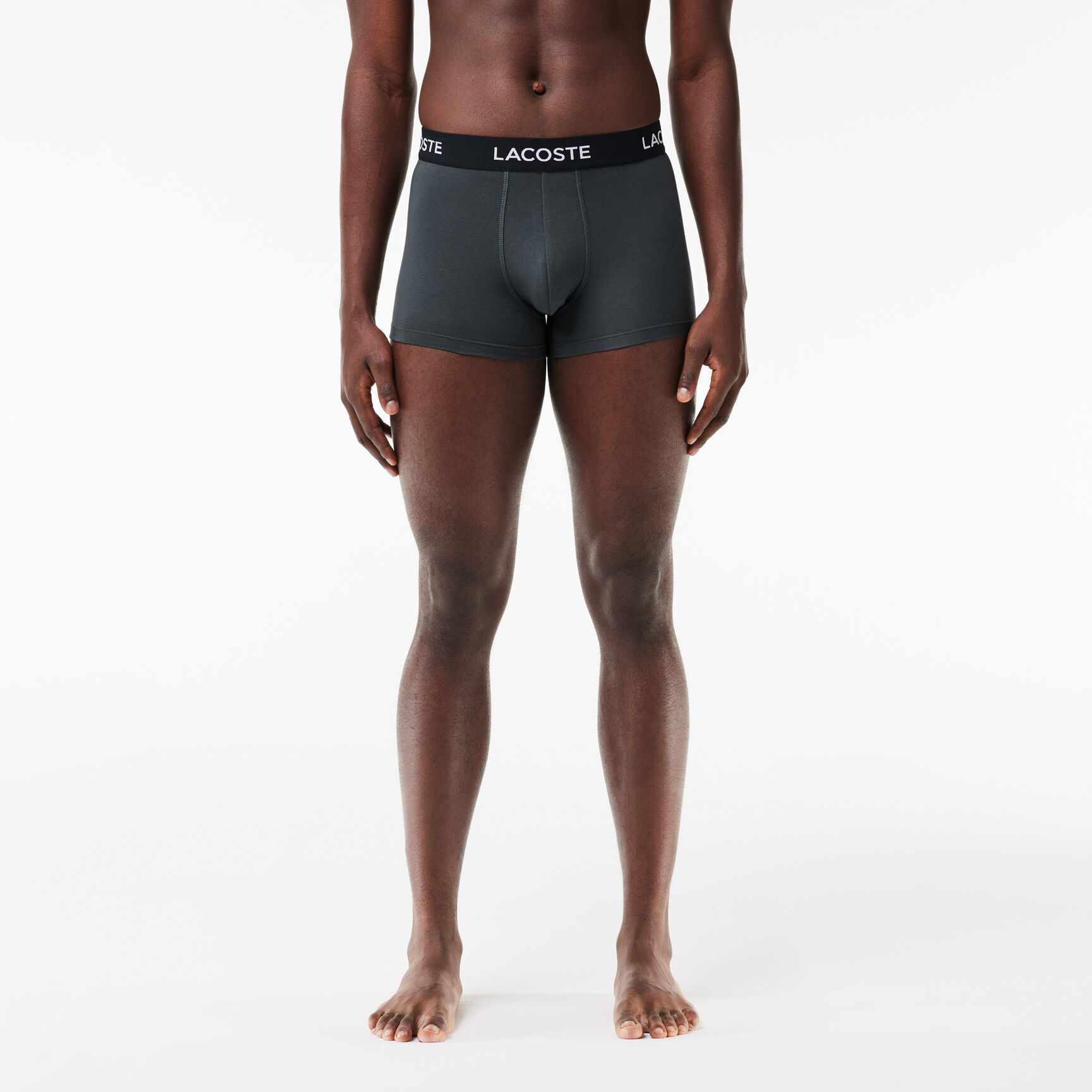 طقم بوكسر لاكوست قطن مطاطي للرجال، 5 قطع