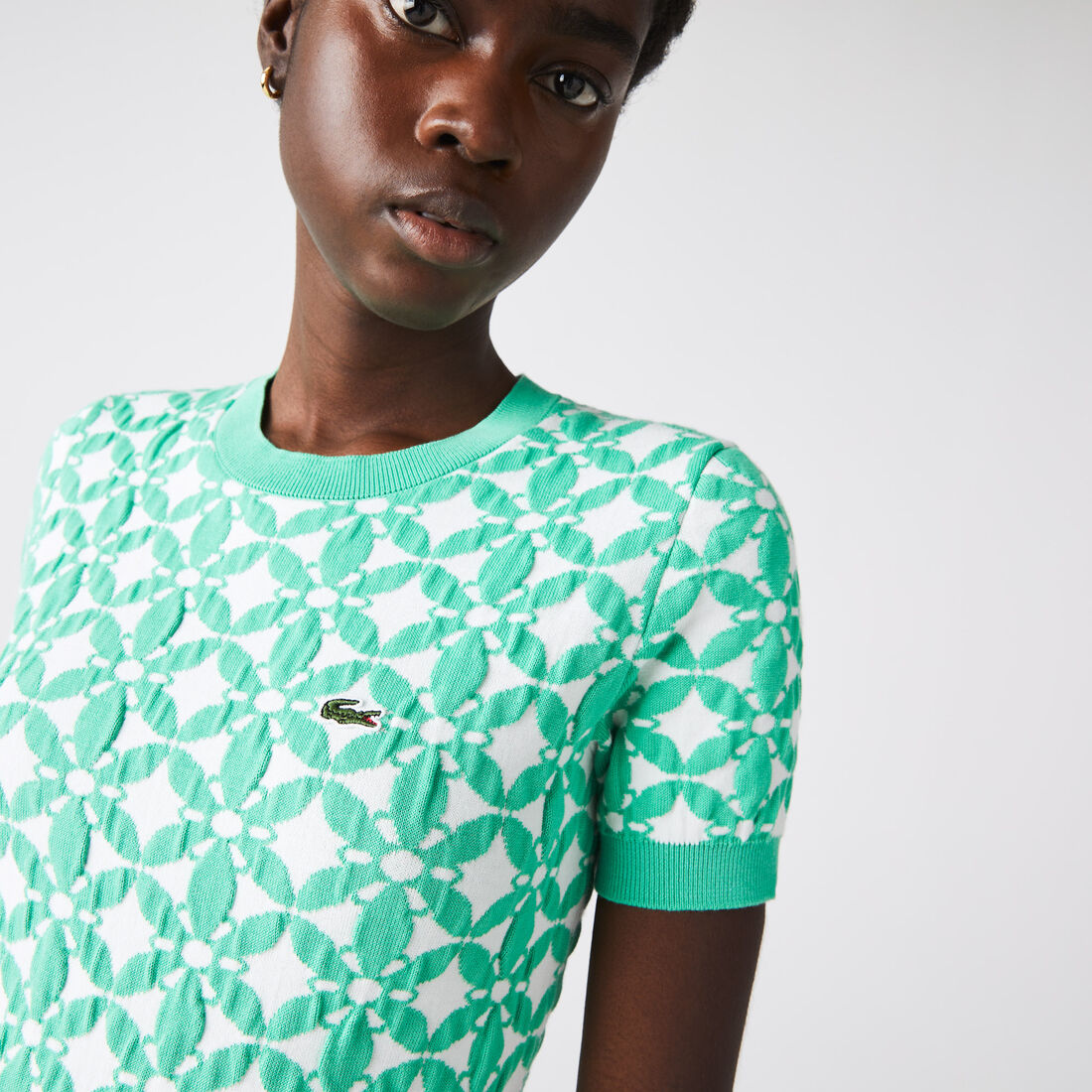 Women's Lacoste L!VE Vintage Design Jacquard Sweater Dress Women's Lacoste L!VE Vintage Design Jacquard Sweater Dress