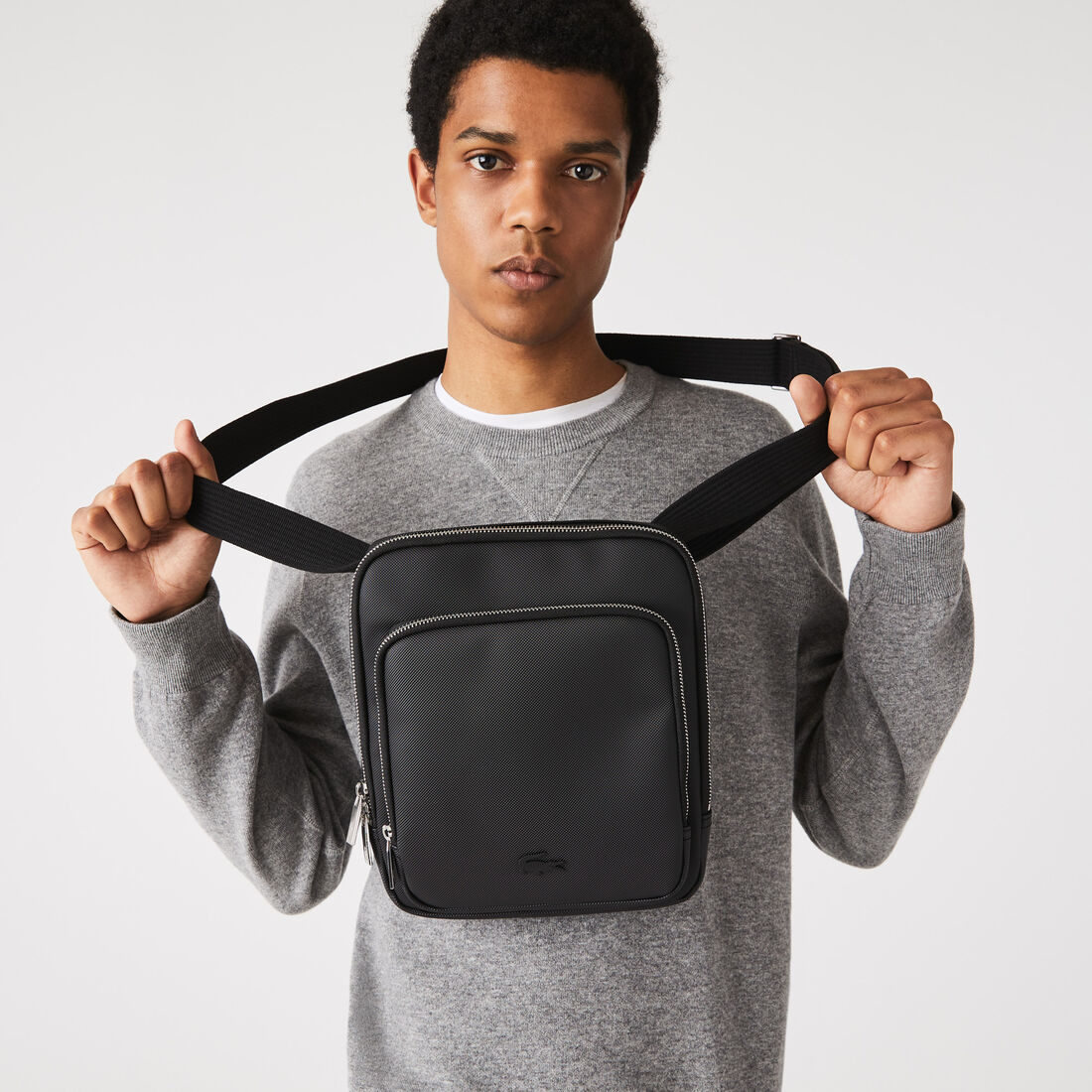 Men's Classic Zippered Pocket Rectangular Crossbody Bag Men's Classic Zippered Pocket Rectangular Crossbody Bag