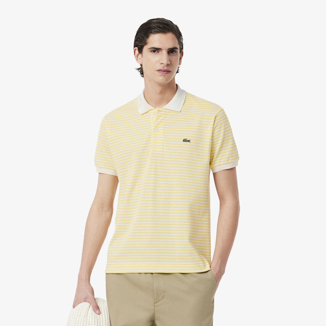 Classic Fit L.12.12 Striped Petit Pique Polo Shirt