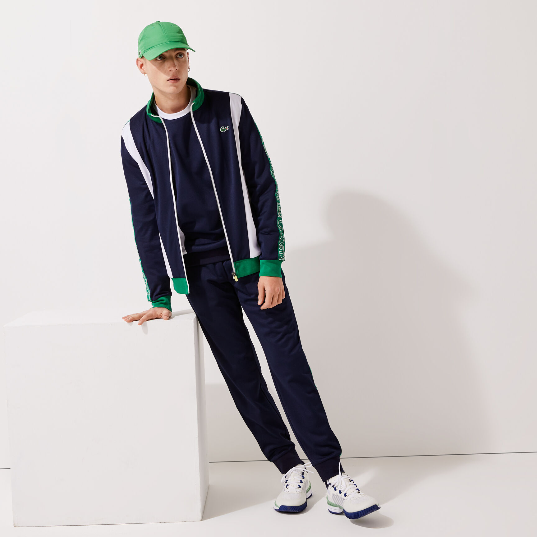 Men's Lacoste SPORT Branded Band Colour-block Zippered Jacket Men's Lacoste SPORT Branded Band Colour-block Zippered Jacket