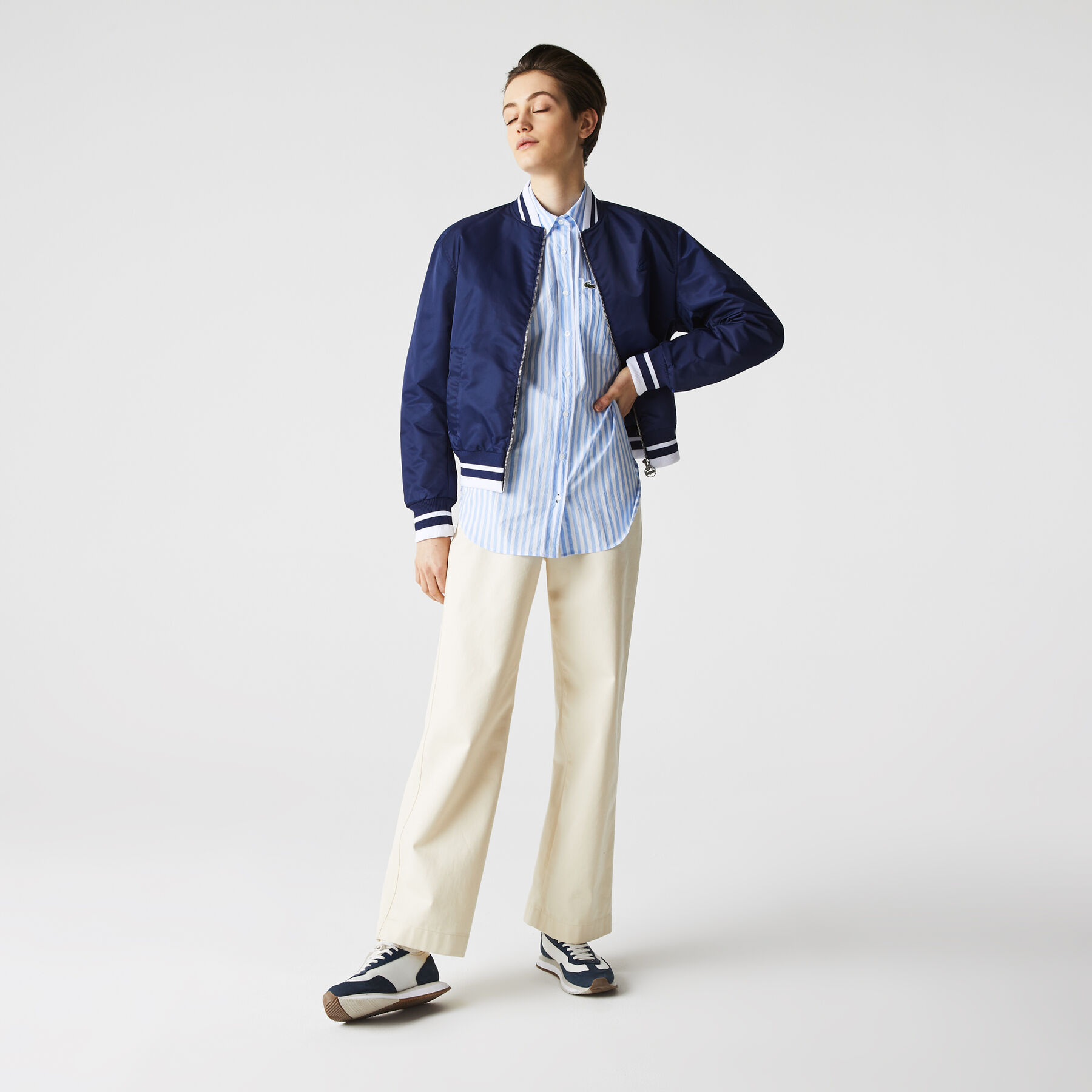 Women’s Water-Resistant Quilted Zip Bomber Jacket lacoste women s water resistant quilted zip bomber jacket