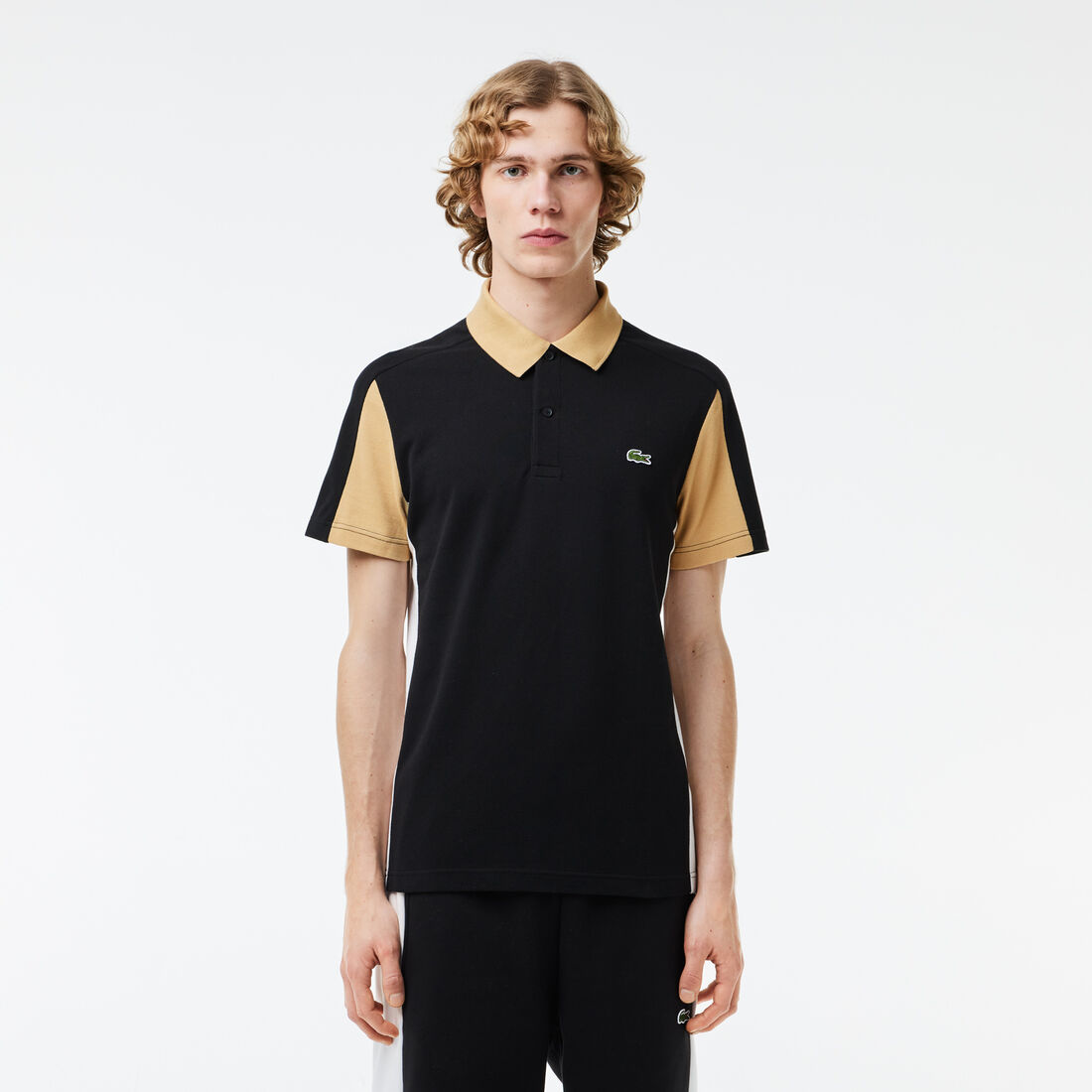 Cotton Pique Colourblock Polo Shirt