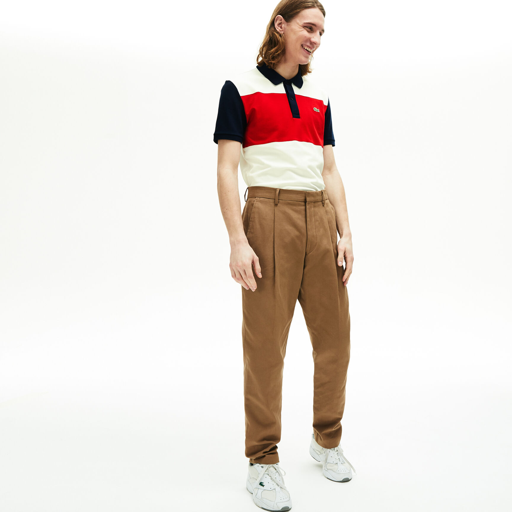 قميص بولو مطاطي بألوان متباينة من Lacoste للرجال قميص بولو مطاطي بألوان متباينة من Lacoste للرجال