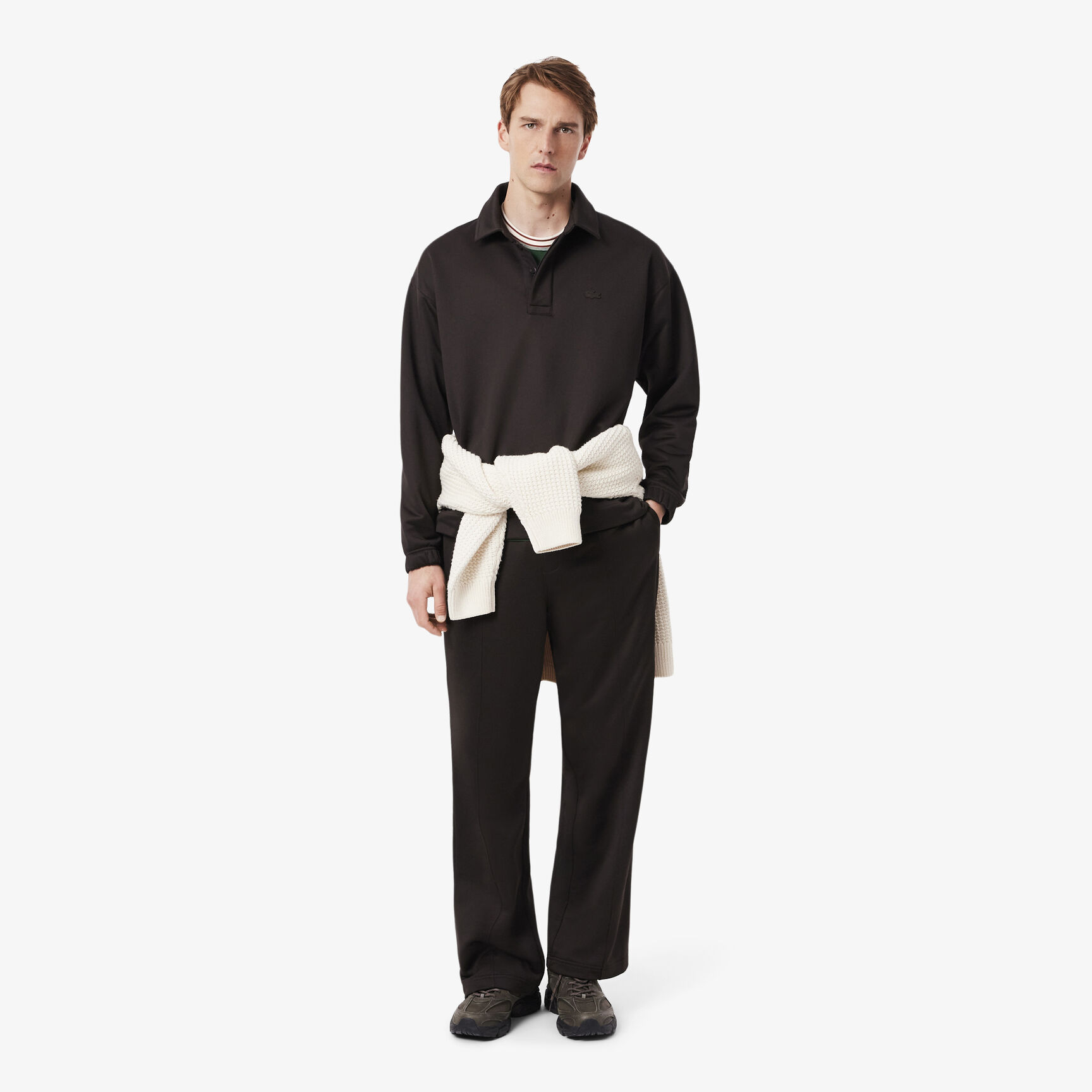 تي شيرت فرنسي الصنع مخطط الرقبة