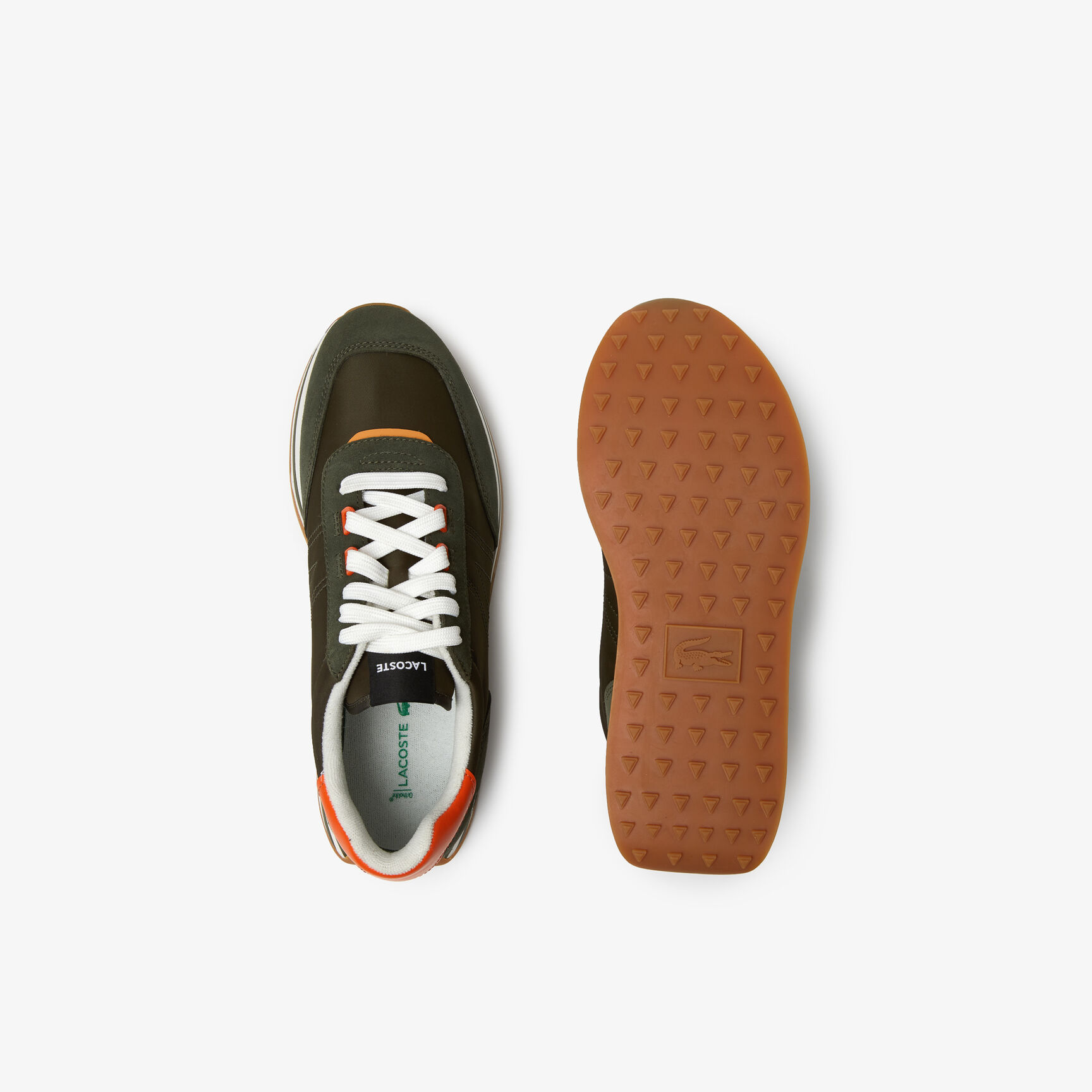 Men's Lacoste L-Spin Leather Colour Contrast Trainers Men's Lacoste L-Spin Leather Colour Contrast Trainers