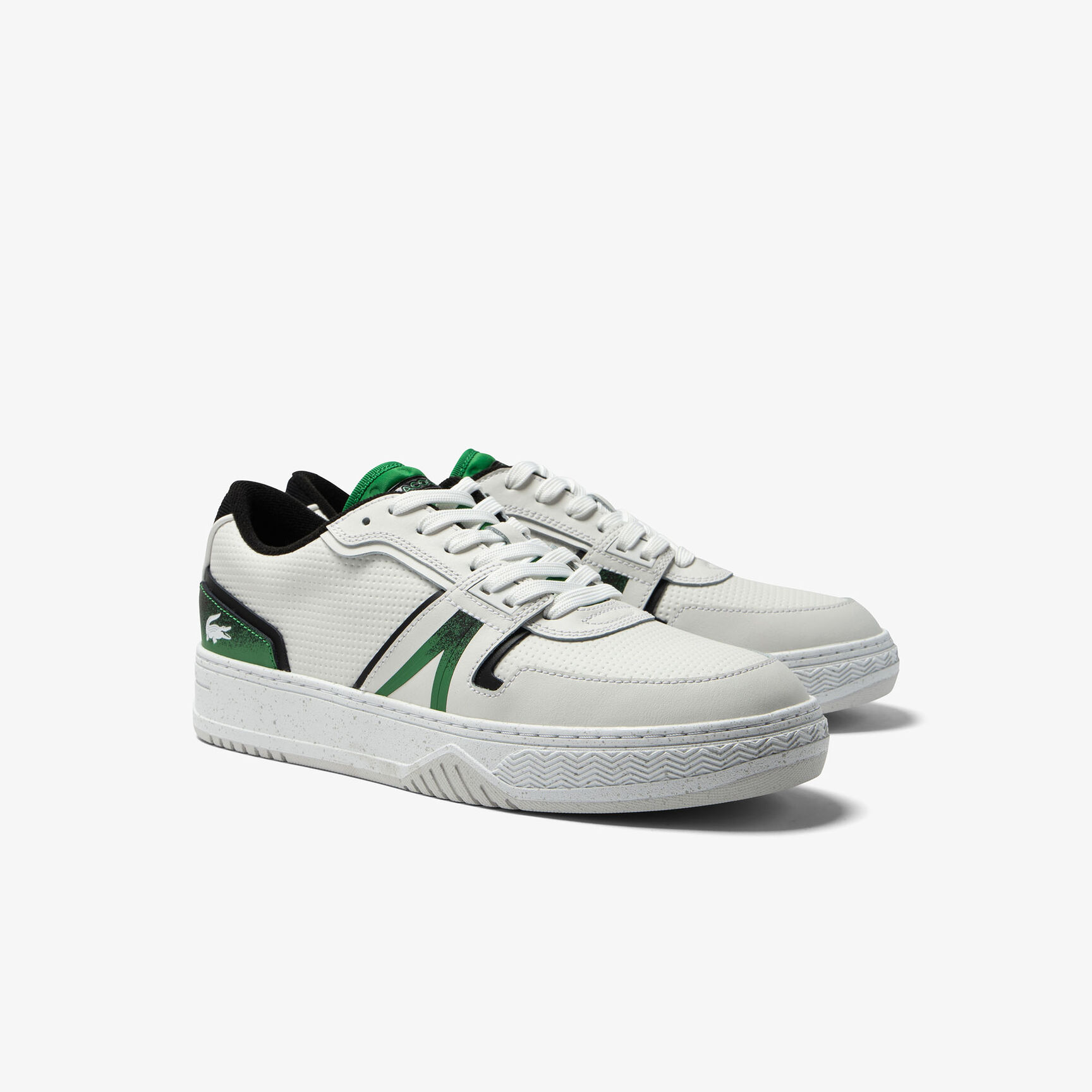 Men's Lacoste L001 Leather Spray Print Trainers