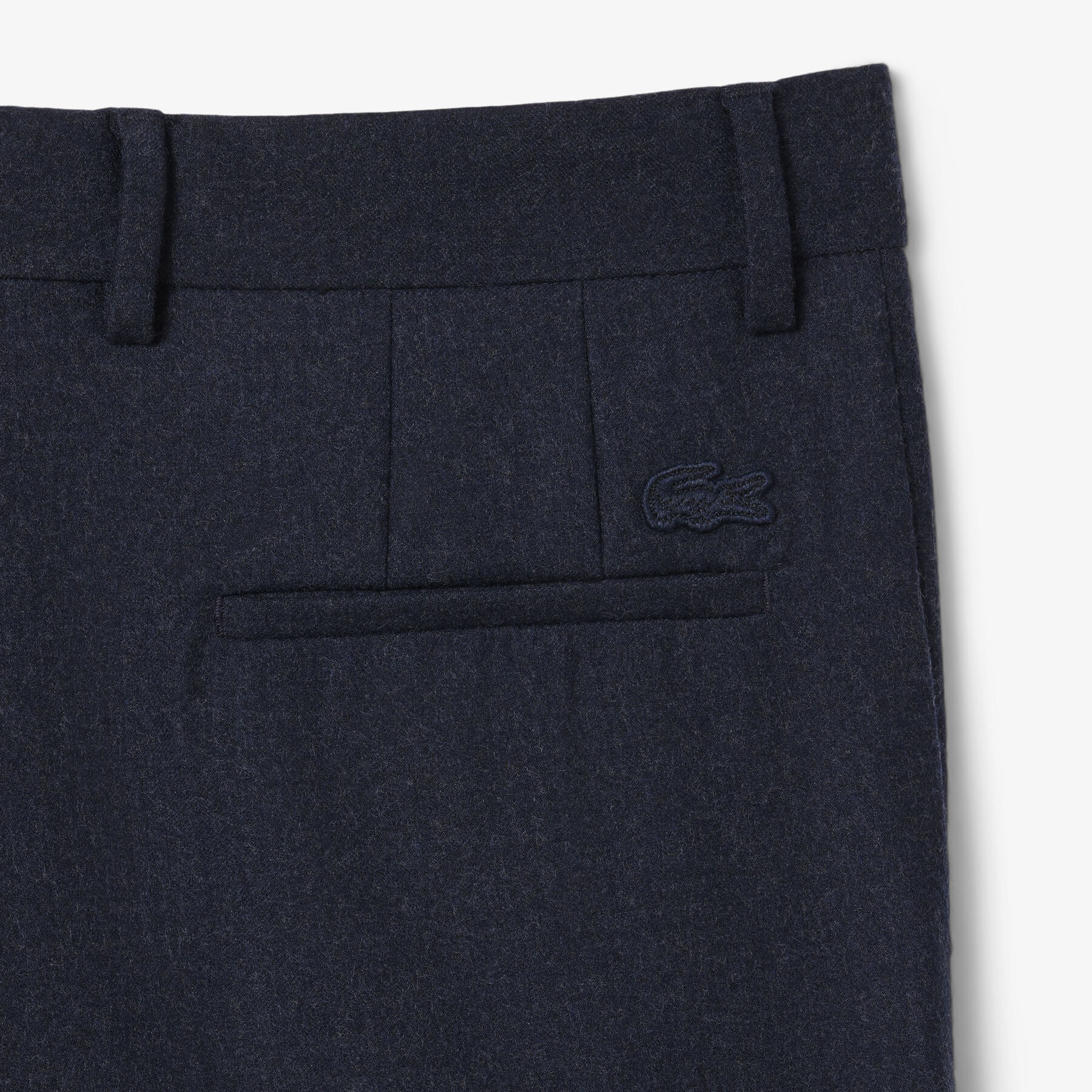 lacoste straight fit felted wool pants