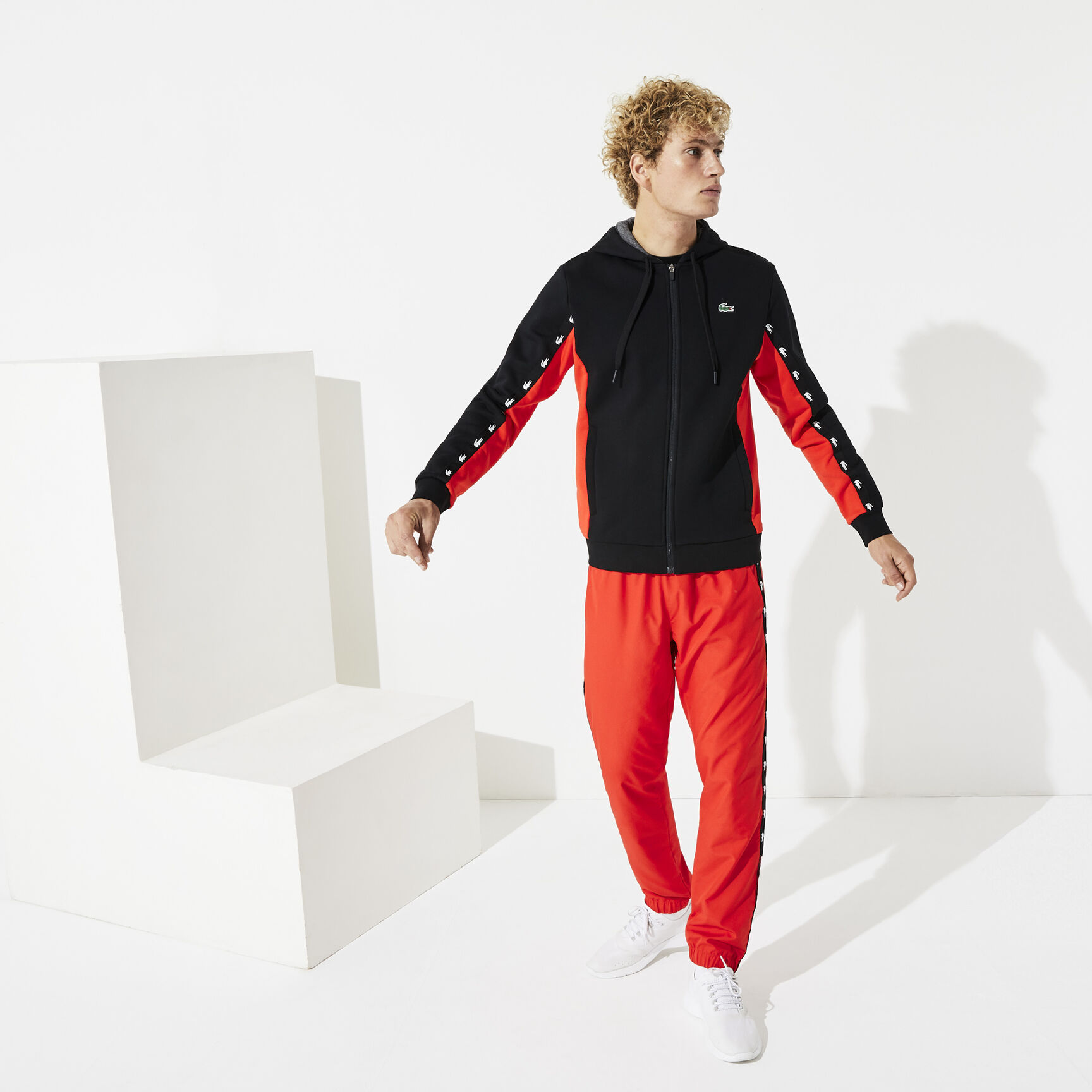 Men's Lacoste SPORT Two-Tone Fleece Hoody Sweatshirt