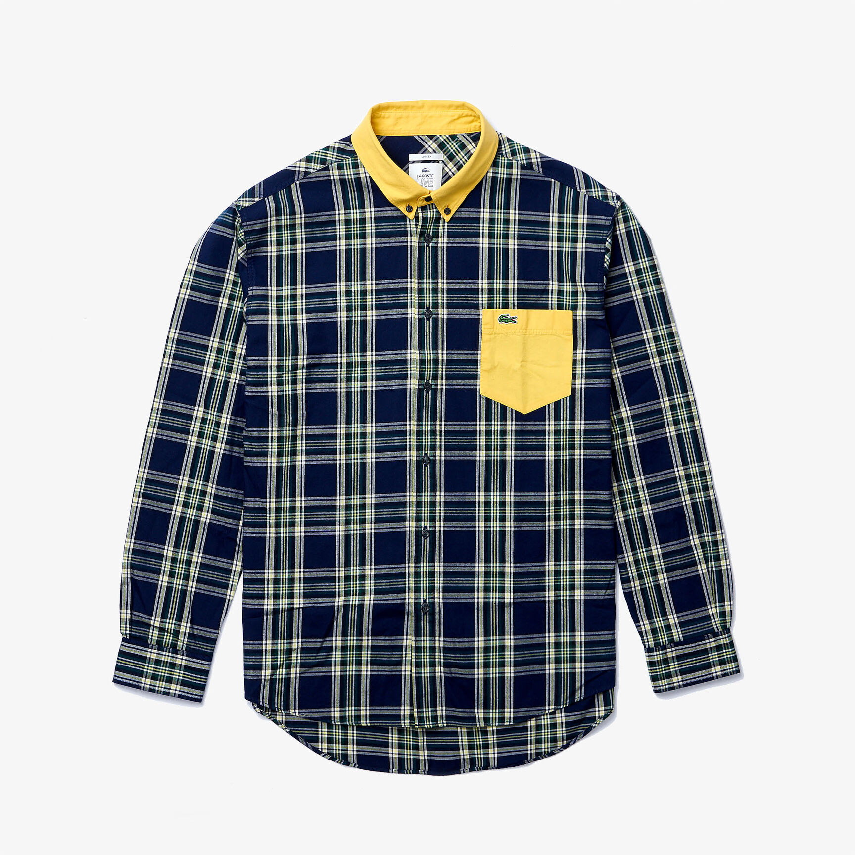 Unisex Lacoste LIVE Boxy Fit Check Cotton Shirt Unisex Lacoste LIVE Boxy Fit Check Cotton Shirt