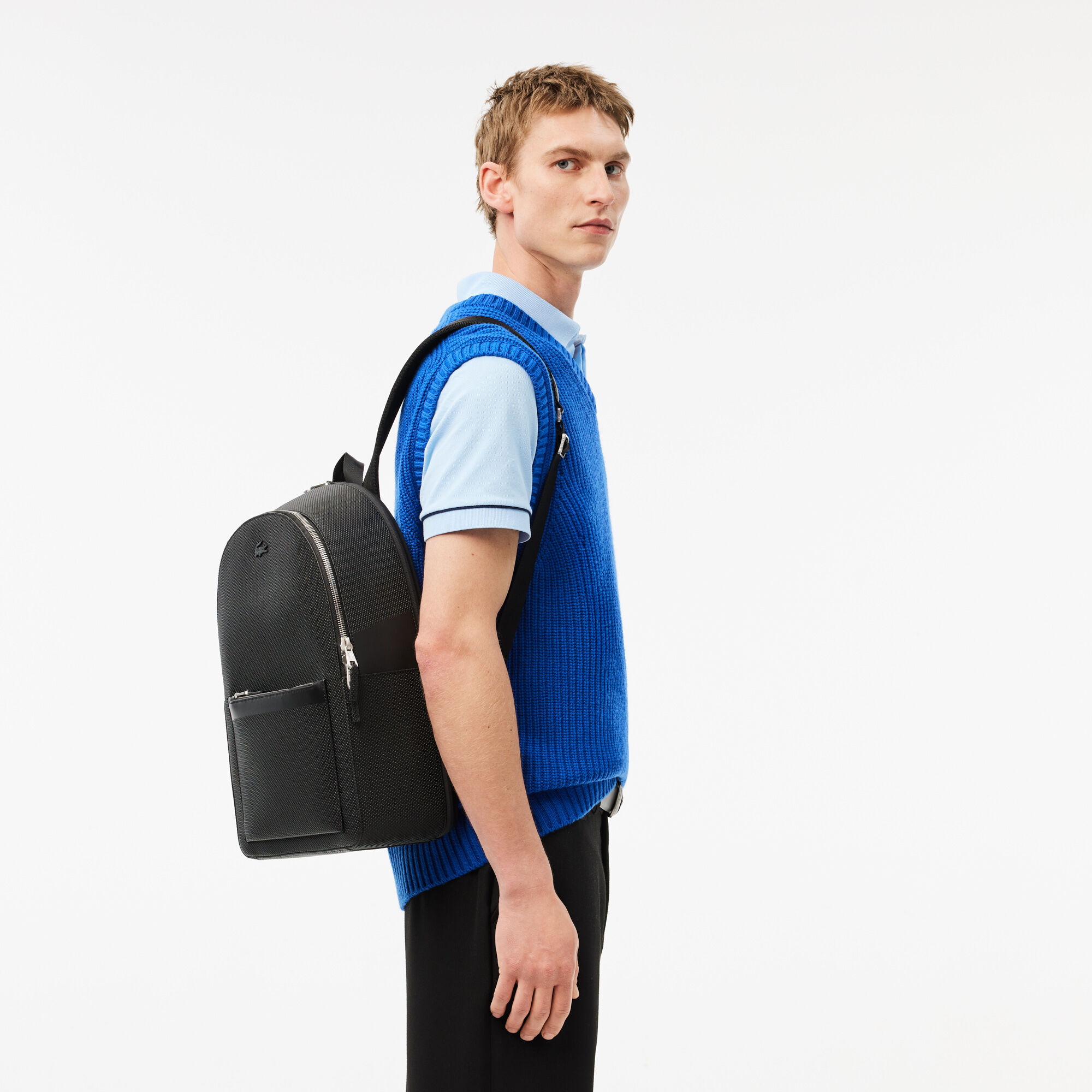 Buy Men s Chantaco Matte Stitched Leather Backpack Lacoste EG