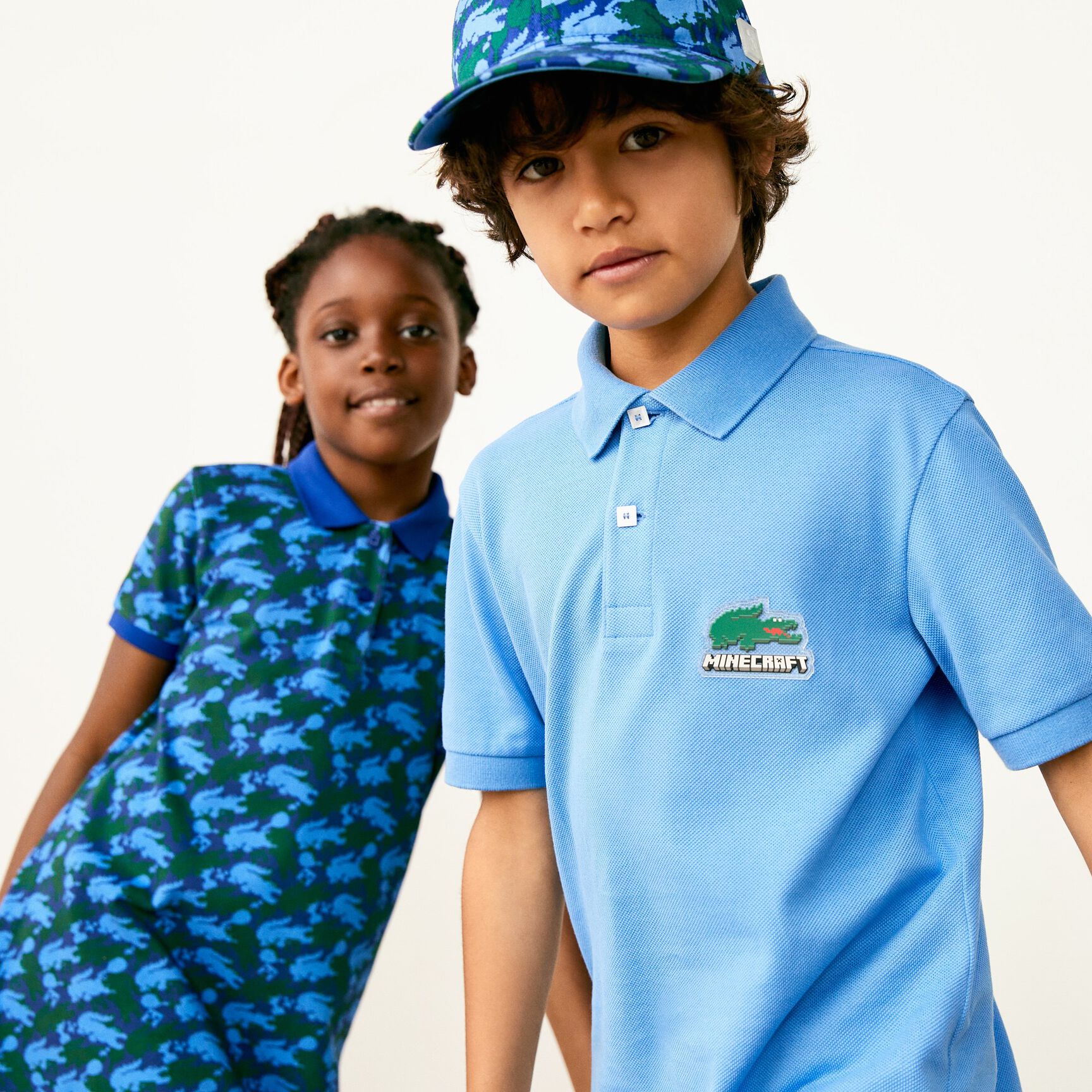 Girls' Lacoste x Minecraft Print Organic Cotton Piqué Polo Dress Girls' Lacoste x Minecraft Print Organic Cotton Piqué Polo Dress