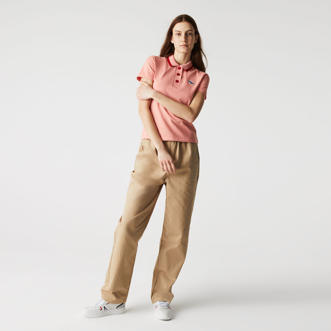 Women’s Lacoste Slim Fit Crocodiles Organic Cotton Piqué Polo Women’s Lacoste Slim Fit Crocodiles Organic Cotton Piqué Polo