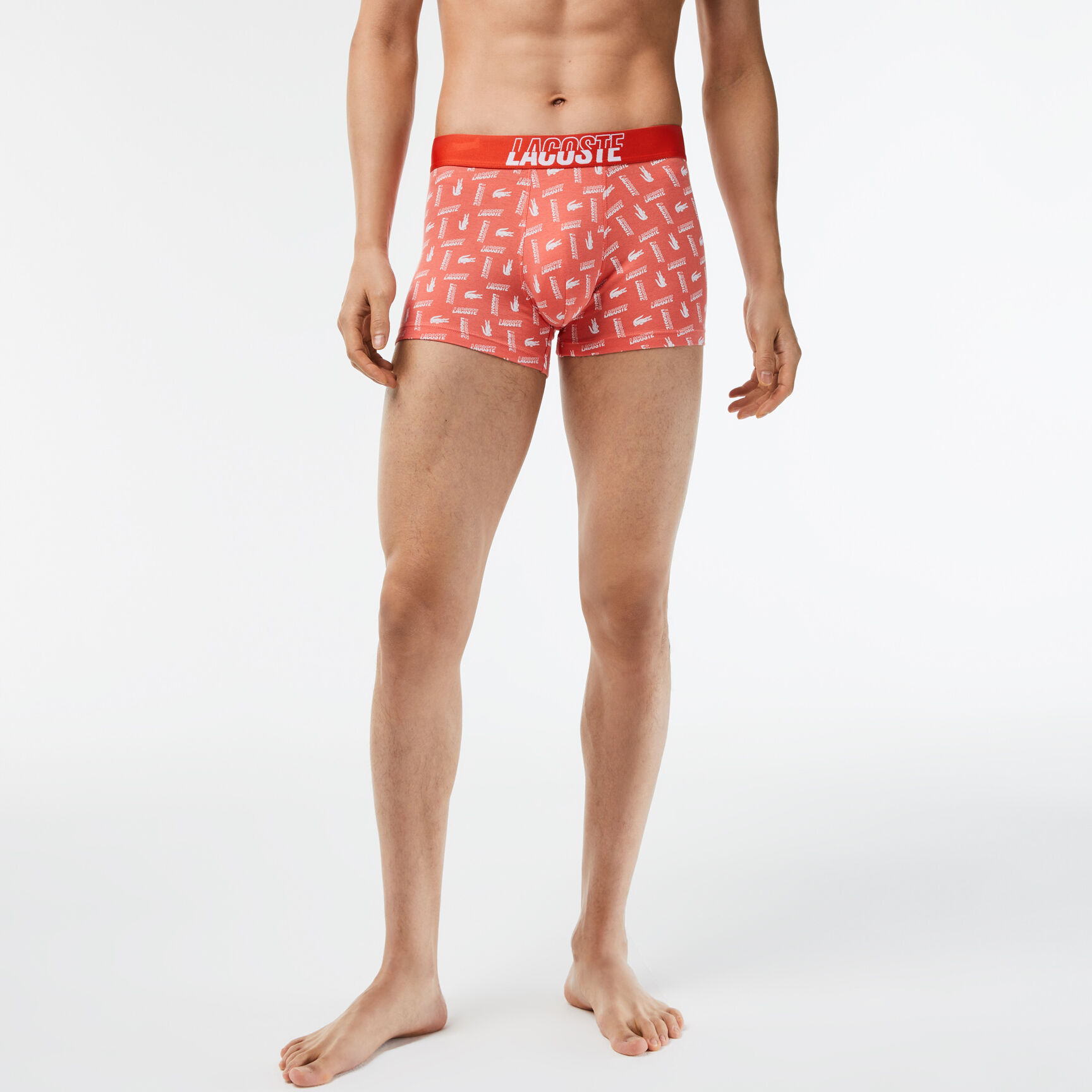Men’s 3-Pack Lacoste Stretch Cotton Printed Trunks