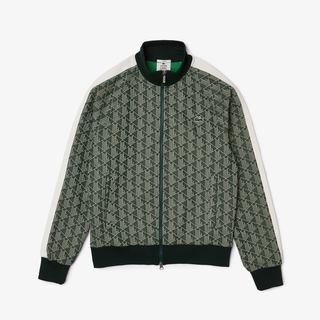 Unisex Lacoste L!VE Monogram Patterned Jacquard Zip Jacket Unisex Lacoste L!VE Monogram Patterned Jacquard Zip Jacket