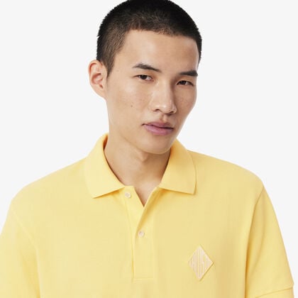 Classic Fit Badge Accent Pique Polo Shirt