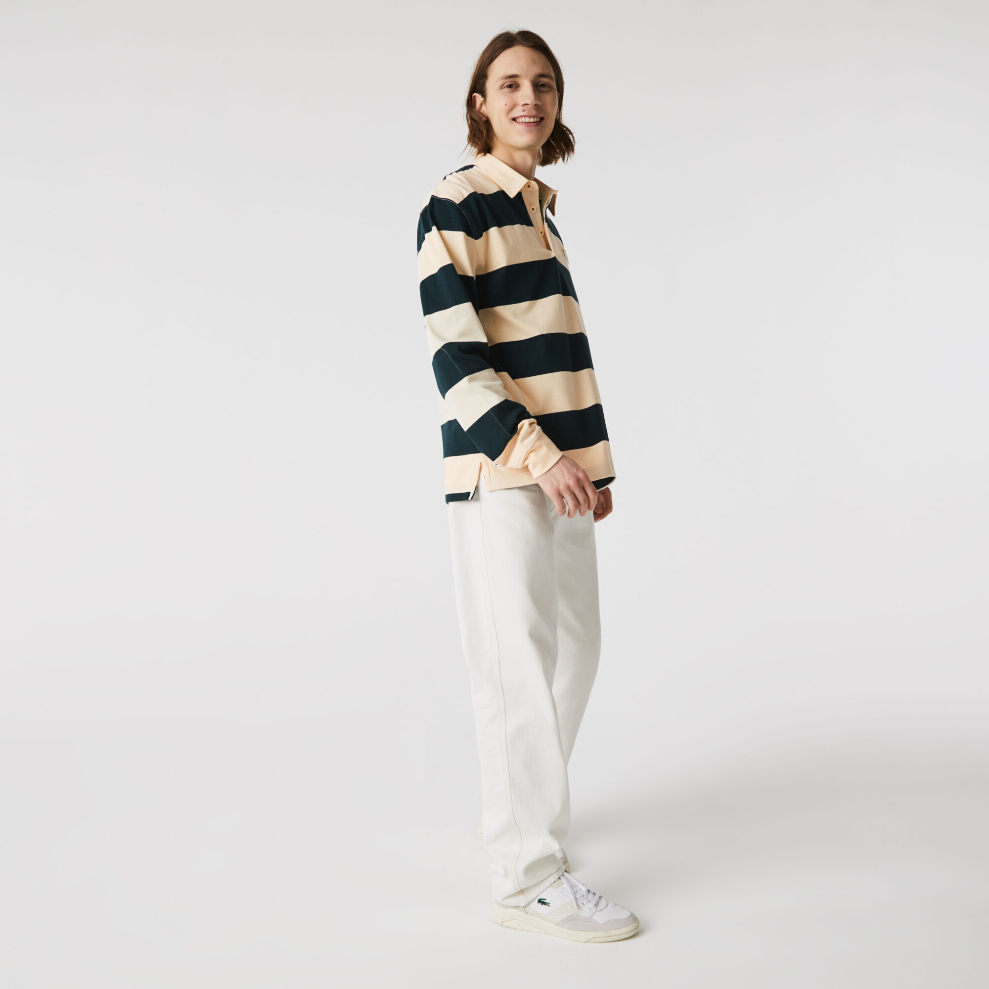 Men’s Lacoste Striped Cotton Rugby Shirt