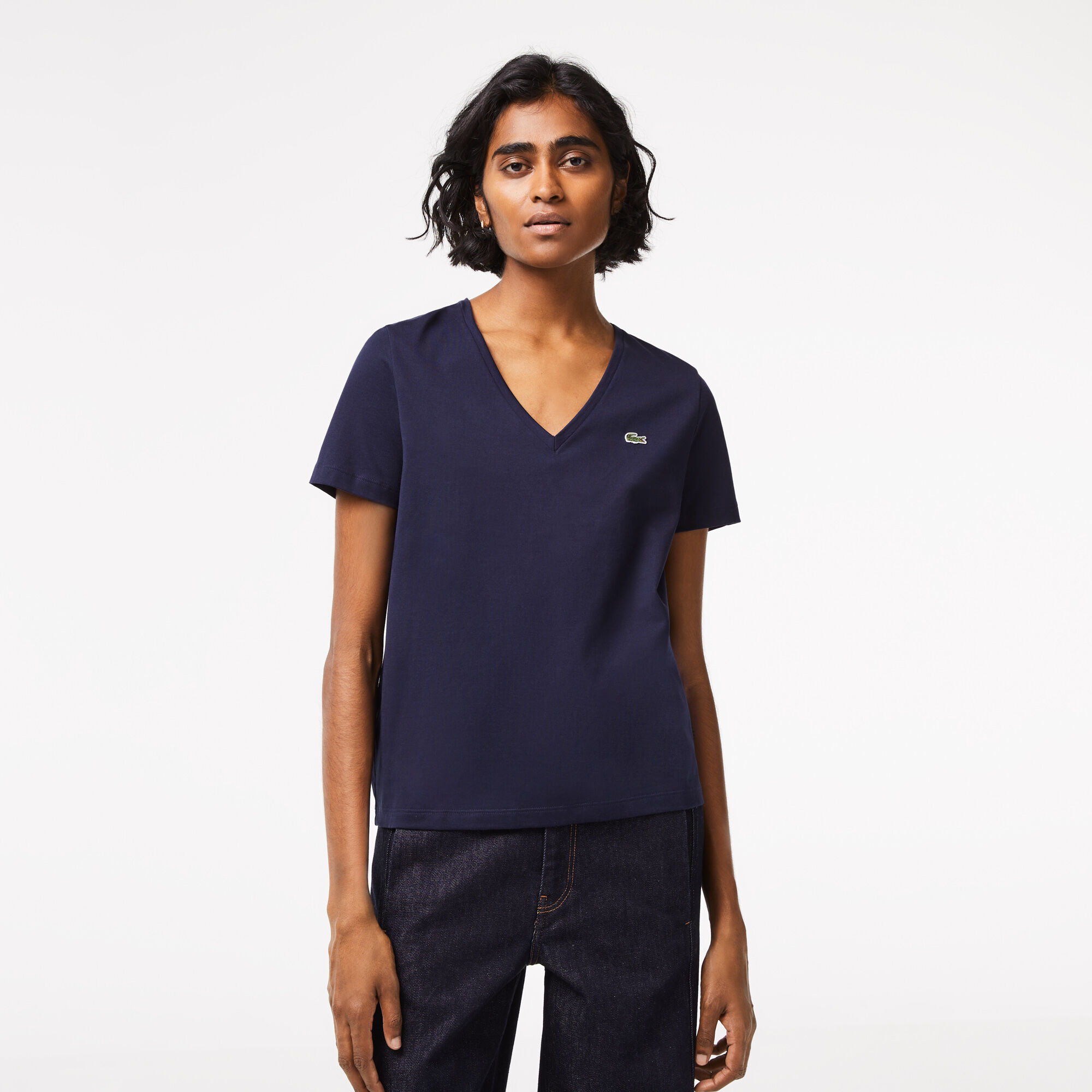 T shirt lacoste col v femme outlet