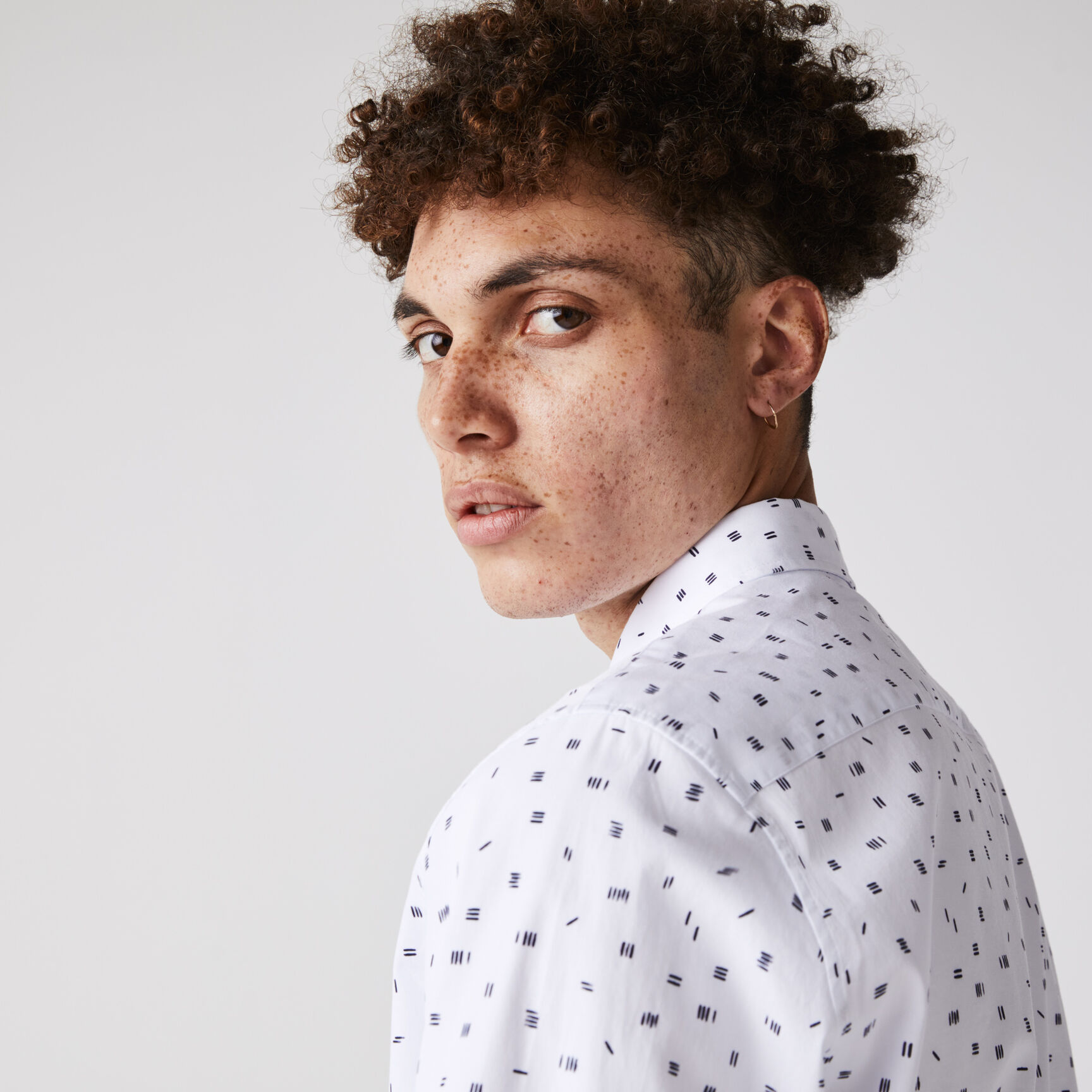 Men’s Slim Fit Finely Patterned Cotton Poplin Shirt Men’s Slim Fit Finely Patterned Cotton Poplin Shirt