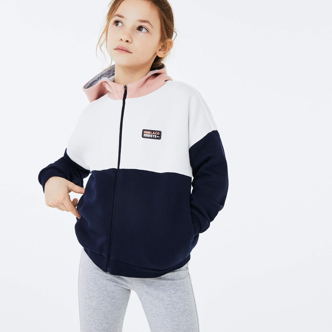 Girls' Lacoste SPORT Colourblock Fleece Sweatshirt