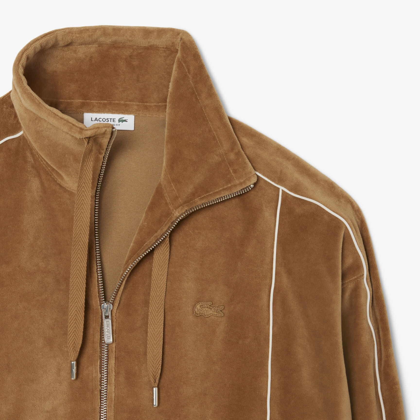 سويت شيرت مخملي بسحاب كبير الحجم