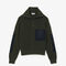 women s lacoste zip trucker neck color block sweater