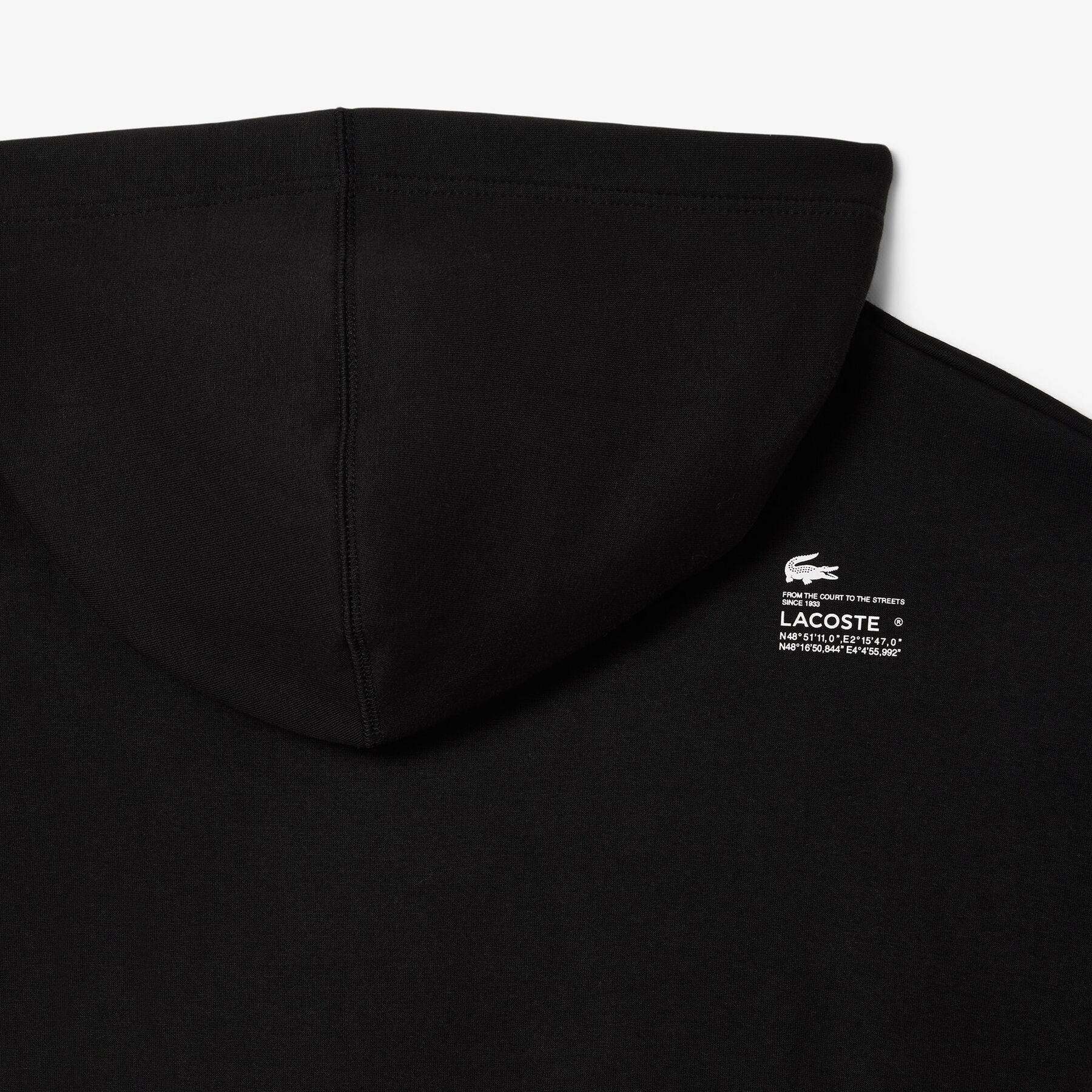 lacoste short cut cotton hoodie