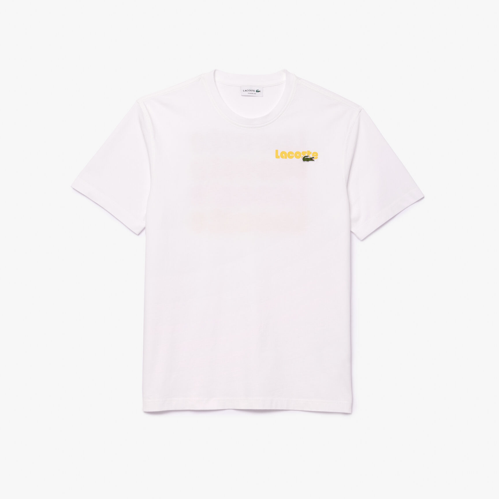 Washed Effect Ombr&eacute; Lacoste Print T-shirt