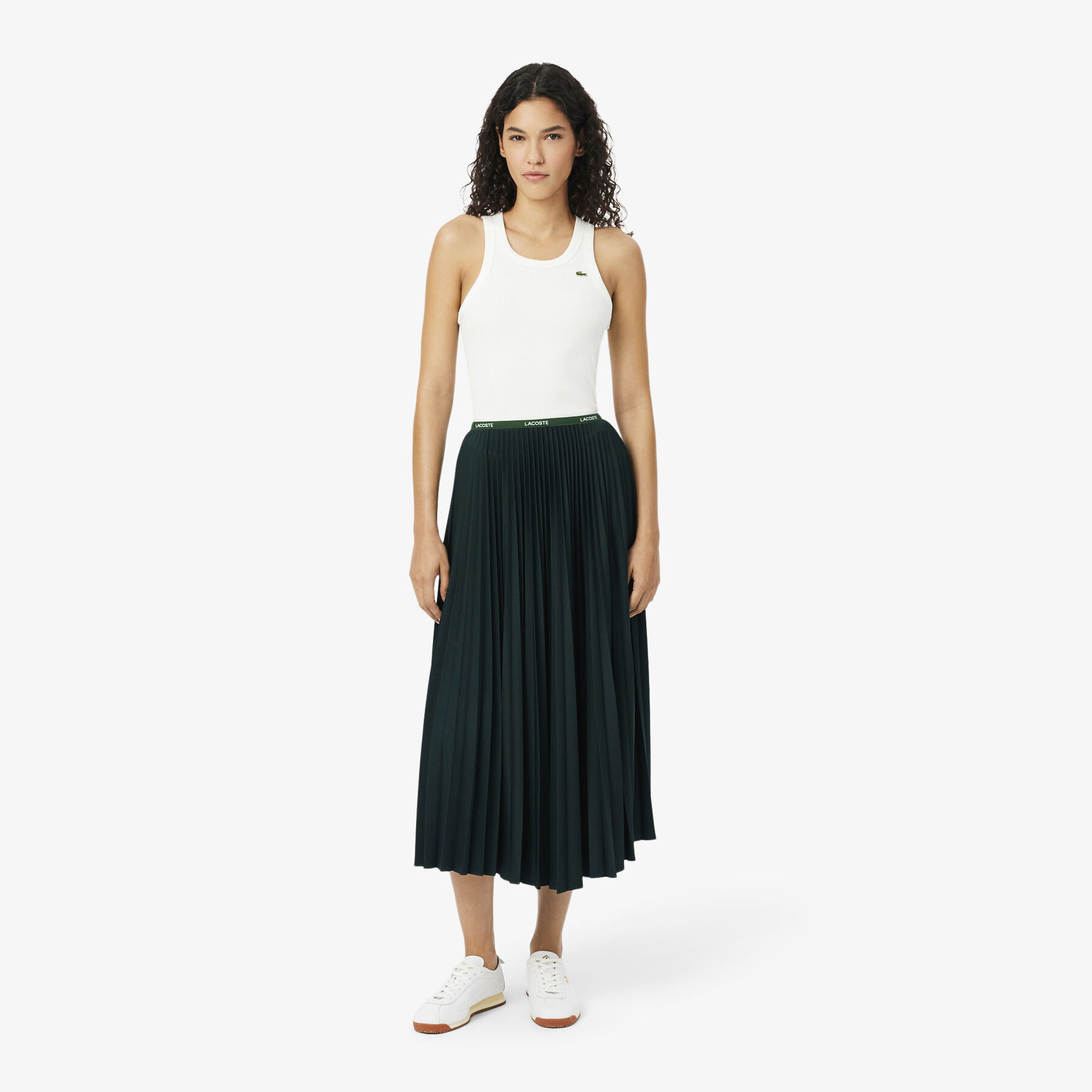 Long Pleated Elasticated Waist Skirt