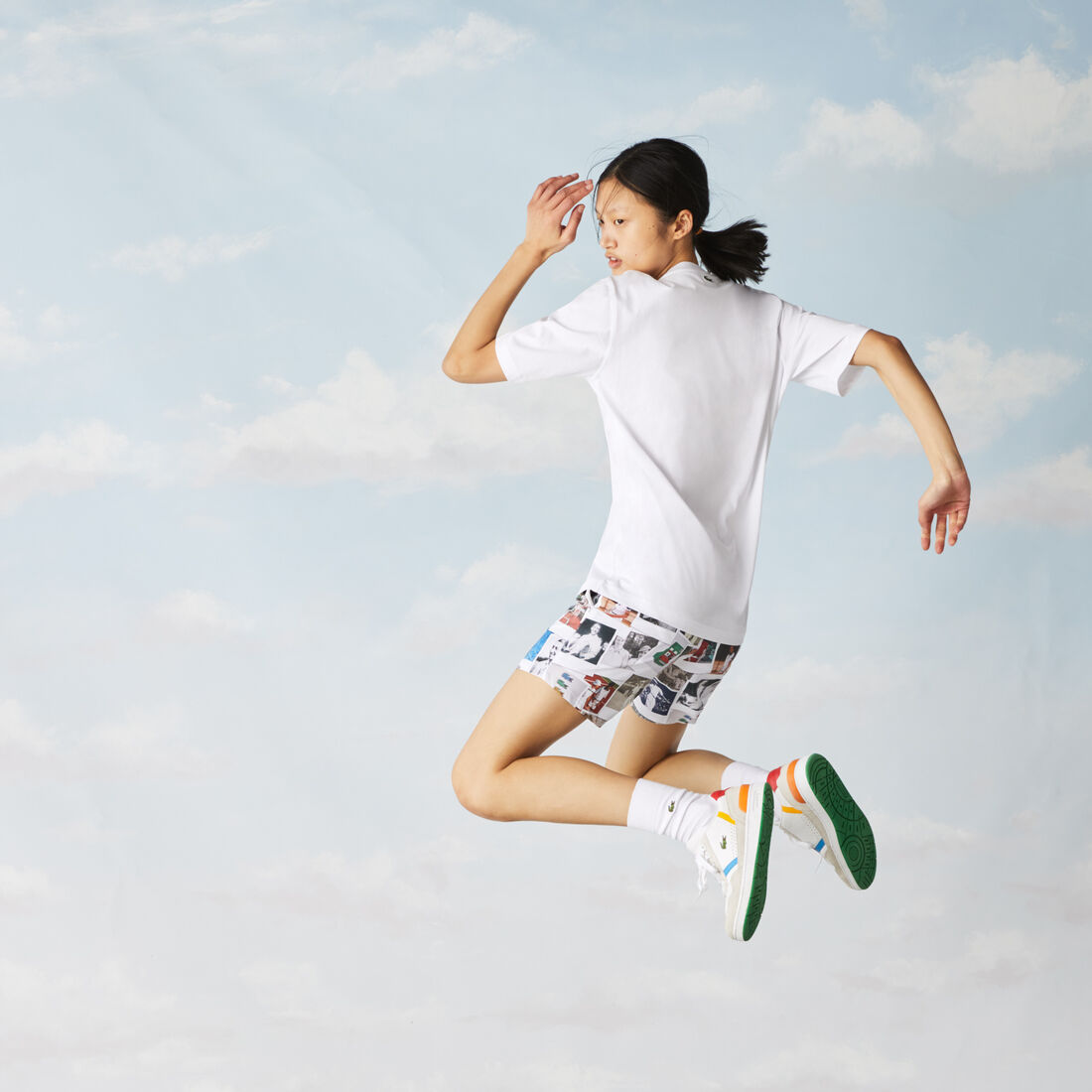 Unisex Lacoste LIVE Polaroid Collaboration Loose Fit Cotton T-shirt Unisex Lacoste LIVE Polaroid Collaboration Loose Fit Cotton T-shirt