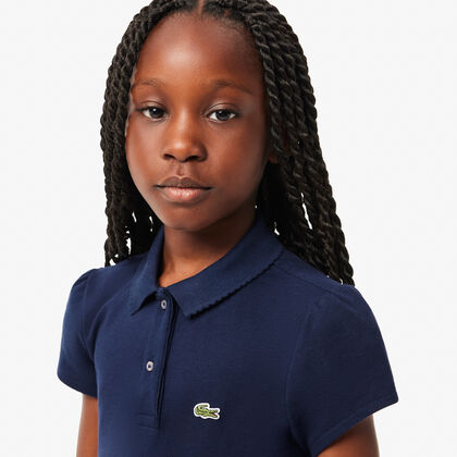 Scalloped Collar Mini Pique Polo Shirt Scalloped Collar Mini Pique Polo Shirt