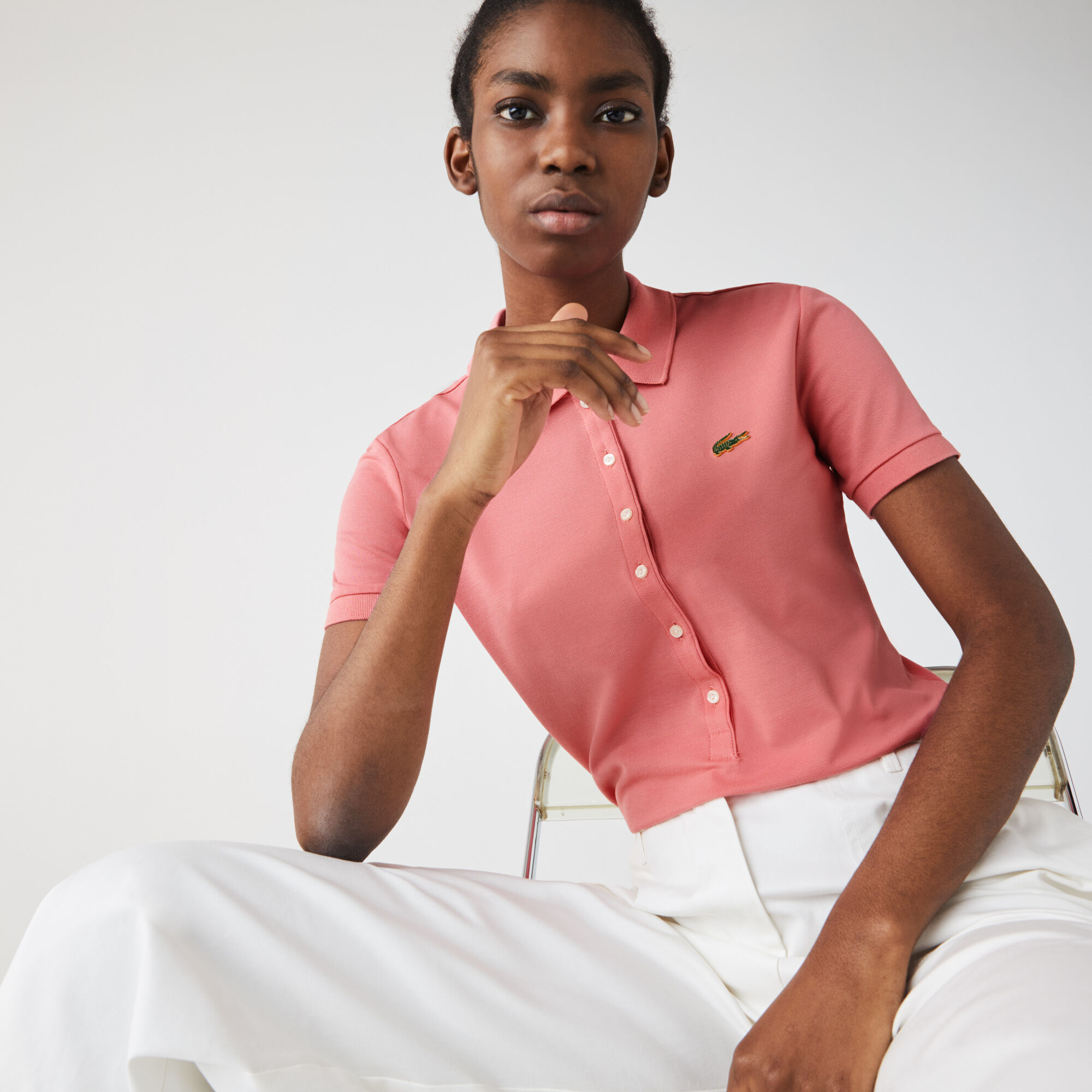 Women’s Lacoste LIVE Slim Fit Stretch Cotton Piqué Polo Women’s Lacoste LIVE Slim Fit Stretch Cotton Piqué Polo