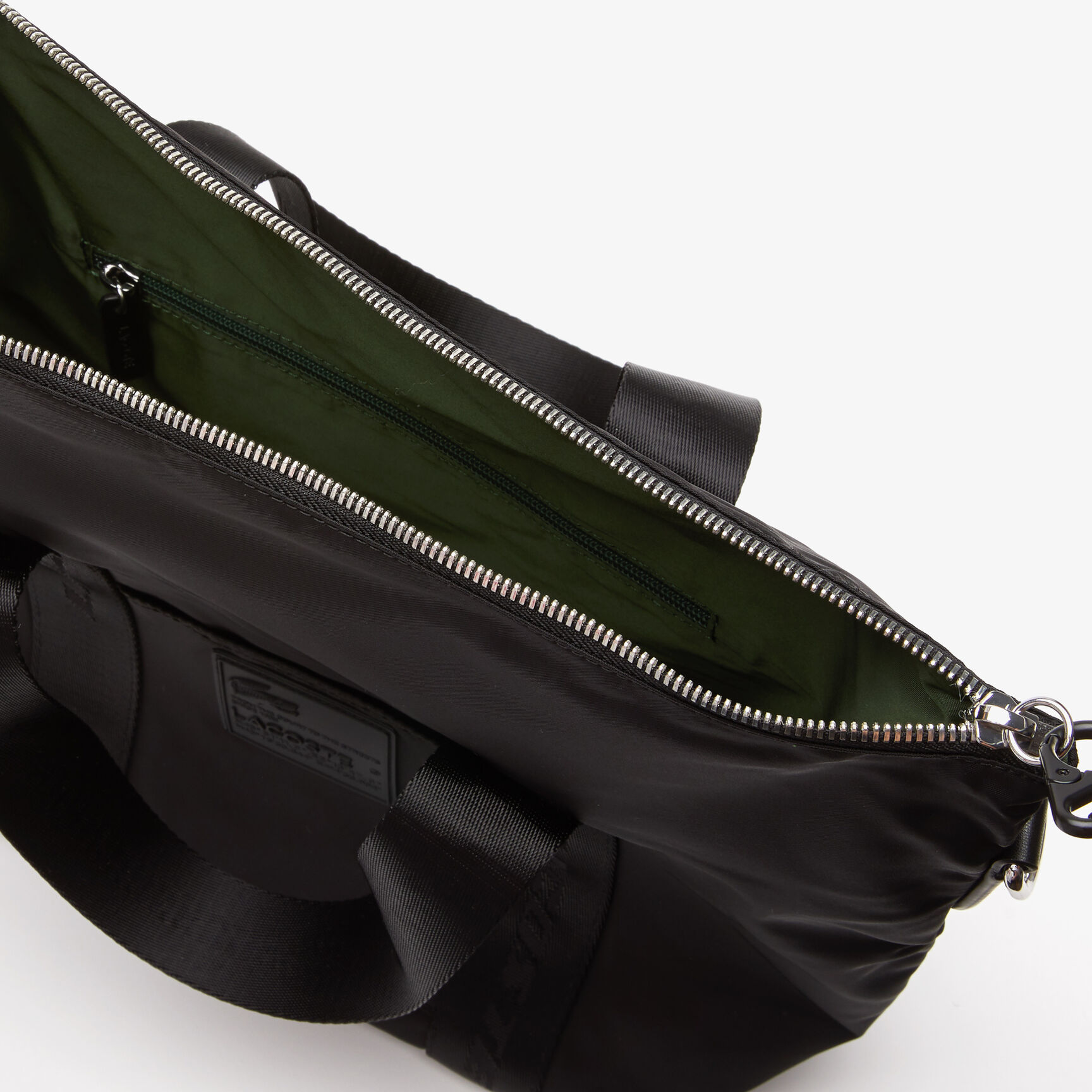 حقيبة يد متوسطة بيد مزينة بشعار لاكوست للنساء حقيبة يد متوسطة بيد مزينة بشعار لاكوست للنساء