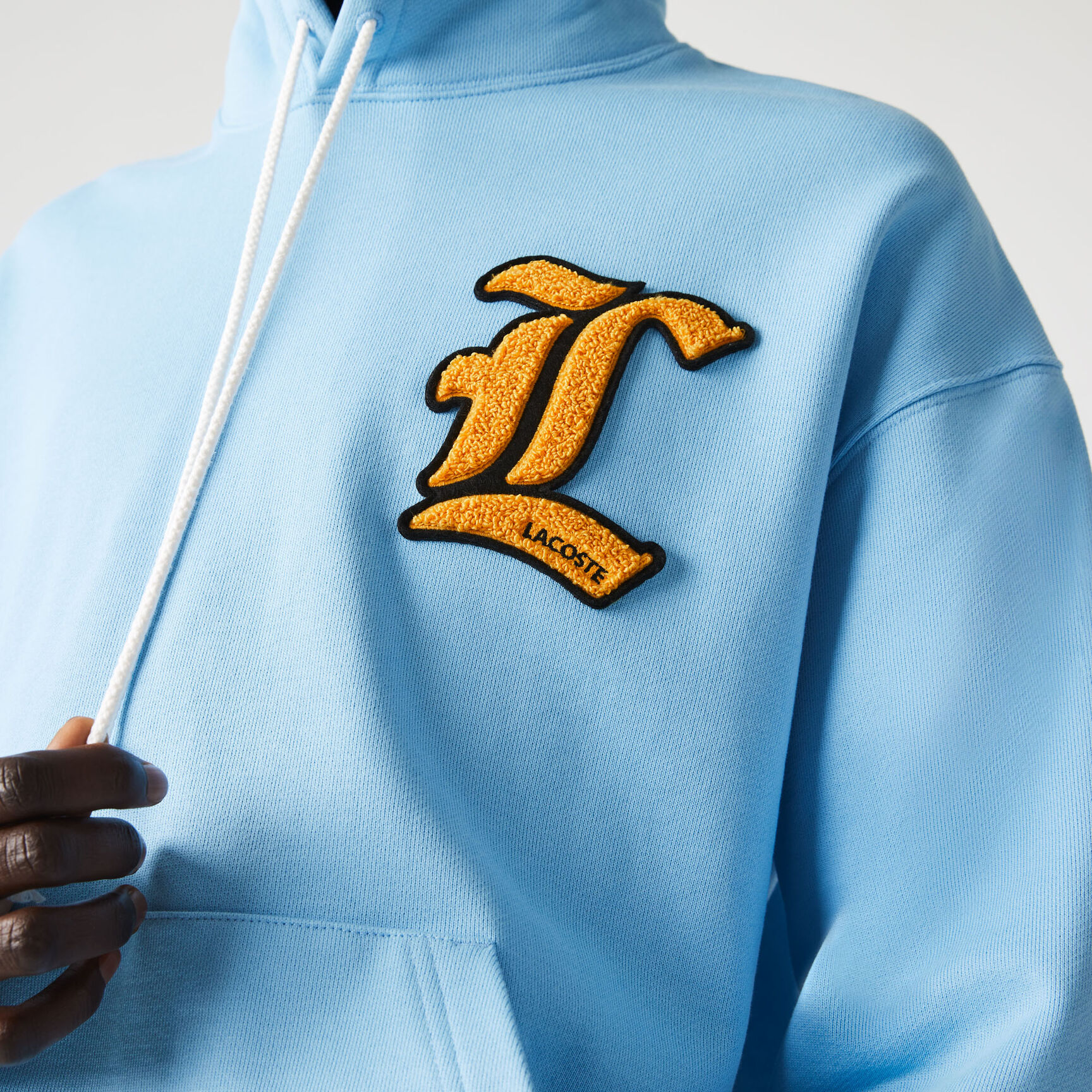 Unisex Lacoste L!VE L Badge Hooded Loose Fit Sweatshirt Unisex Lacoste L!VE L Badge Hooded Loose Fit Sweatshirt