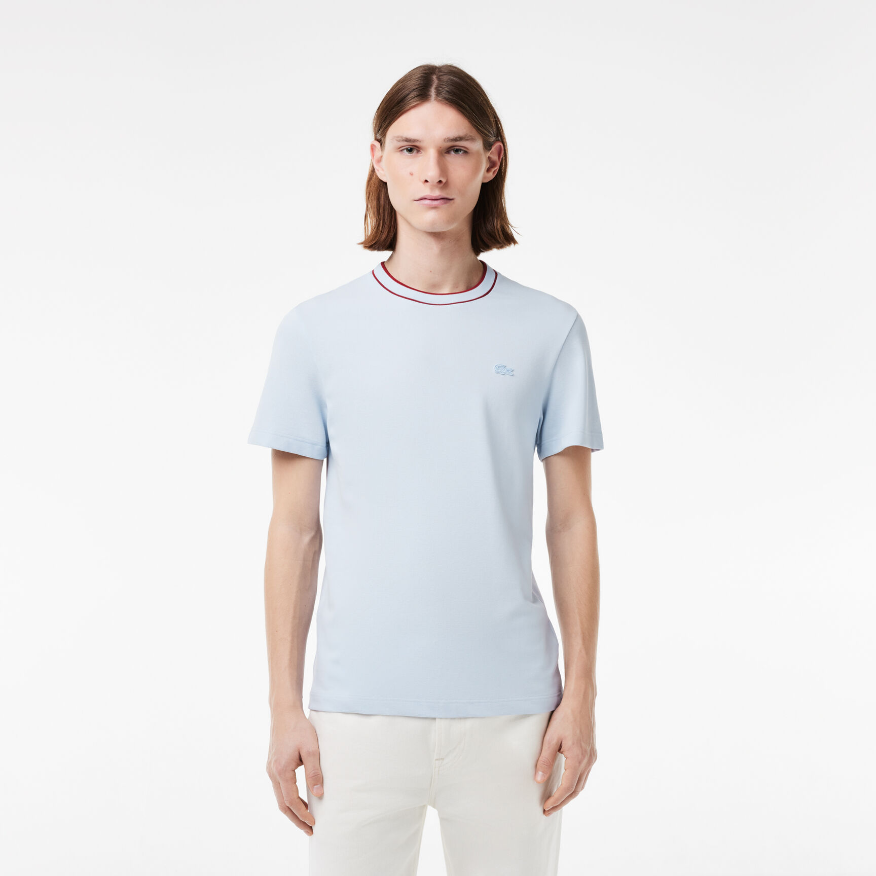 Stretch Pique Stripe Collar T-shirt Stretch Pique Stripe Collar T-shirt