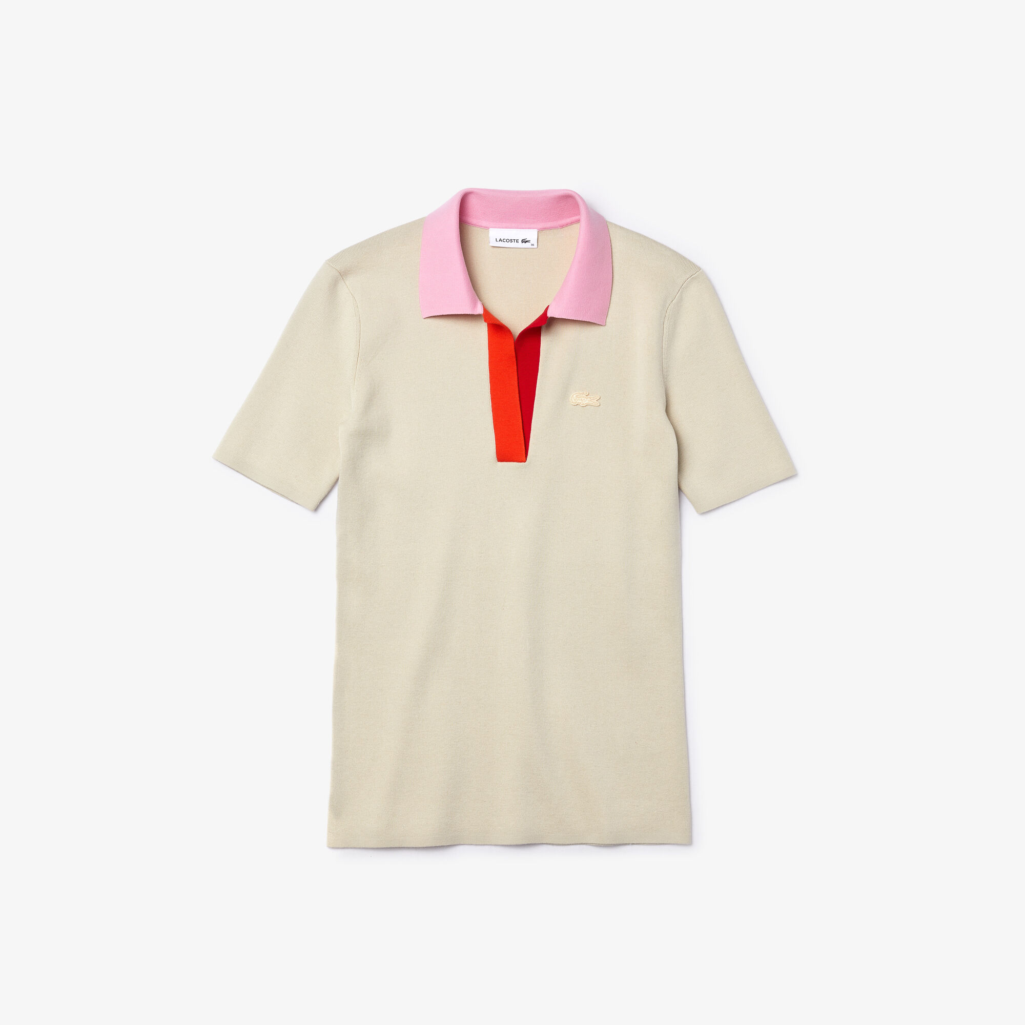 Women's Polo Collar Two-Tone Cotton Sweater Women's Polo Collar Two-Tone Cotton Sweater