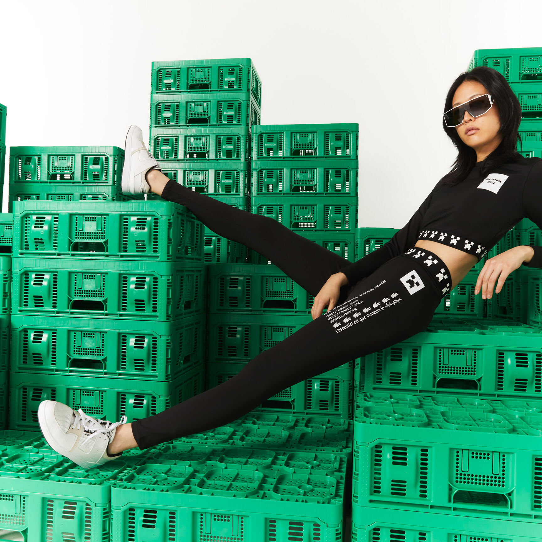 Women's Lacoste L!VE x Minecraft Print Leggings Women's Lacoste L!VE x Minecraft Print Leggings