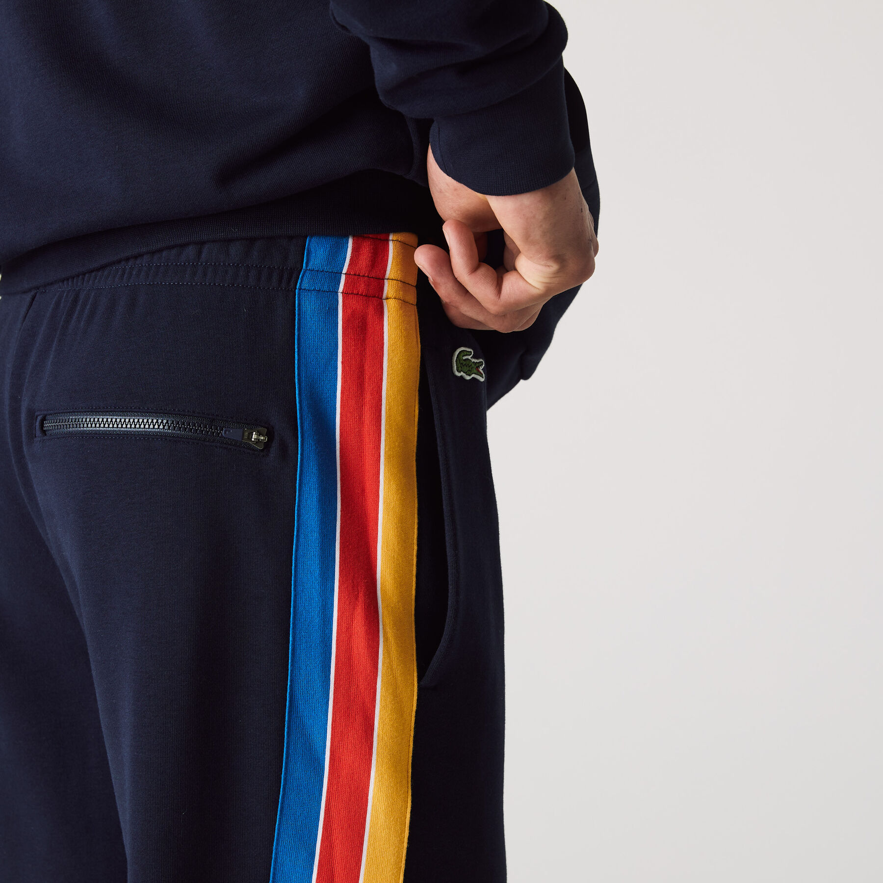 men s lacoste sport contrast band cotton jogging pants