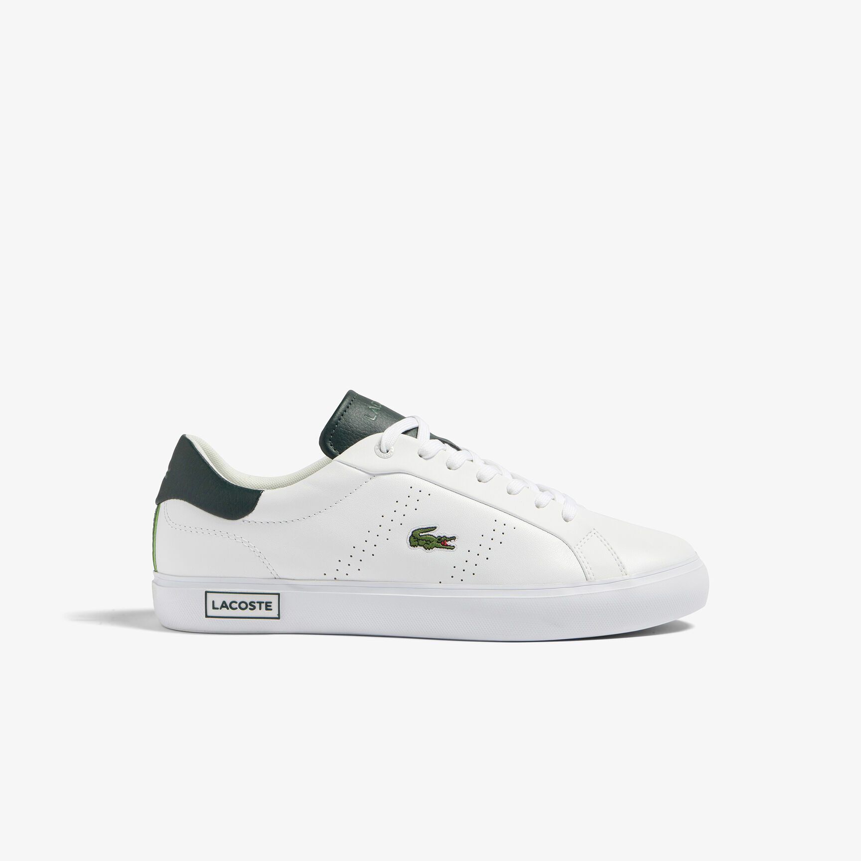 Men's Lacoste Powercourt 2.0 Leather Heel Pop Trainers
