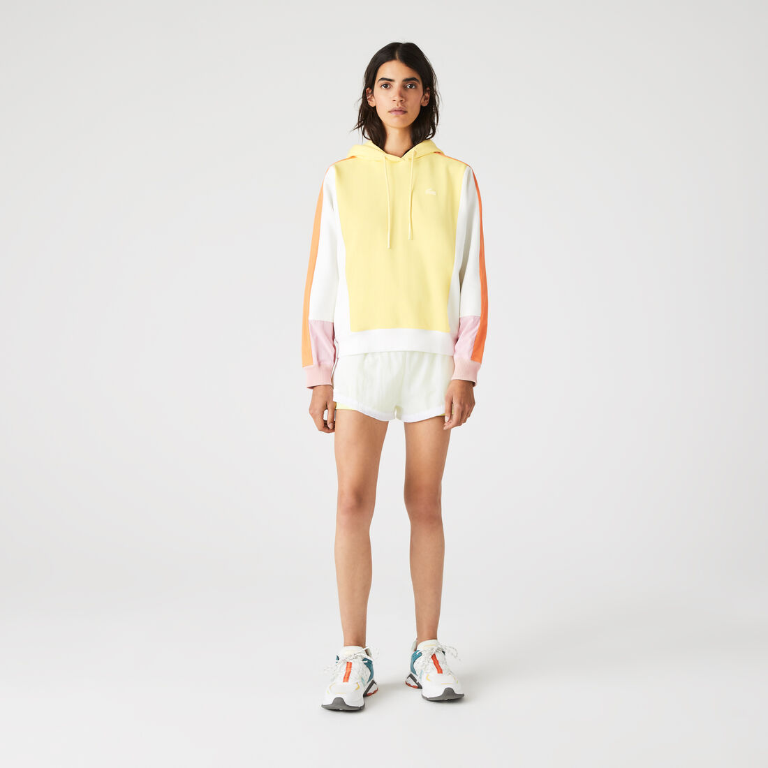 Women's Lacoste L!VE Hooded Colour-block Fleece Hoodie Women's Lacoste L!VE Hooded Colour-block Fleece Hoodie