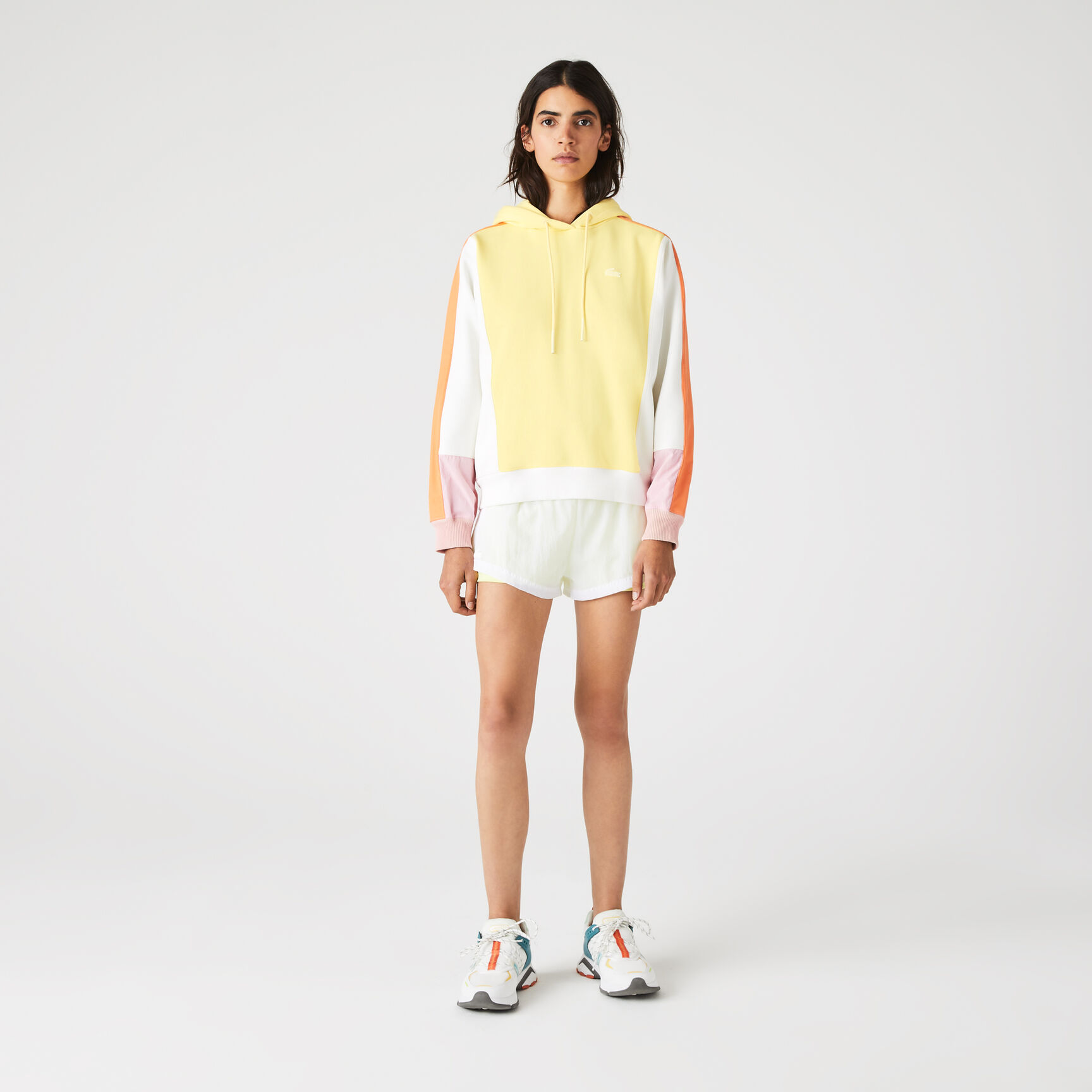 Women's Lacoste L!VE Hooded Colour-block Fleece Hoodie Women's Lacoste L!VE Hooded Colour-block Fleece Hoodie