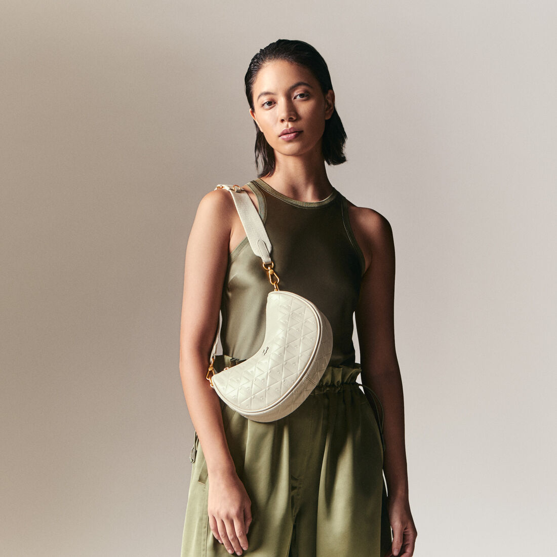 Maheki Embossed Leather Half Moon Purse Maheki Embossed Leather Half Moon Purse