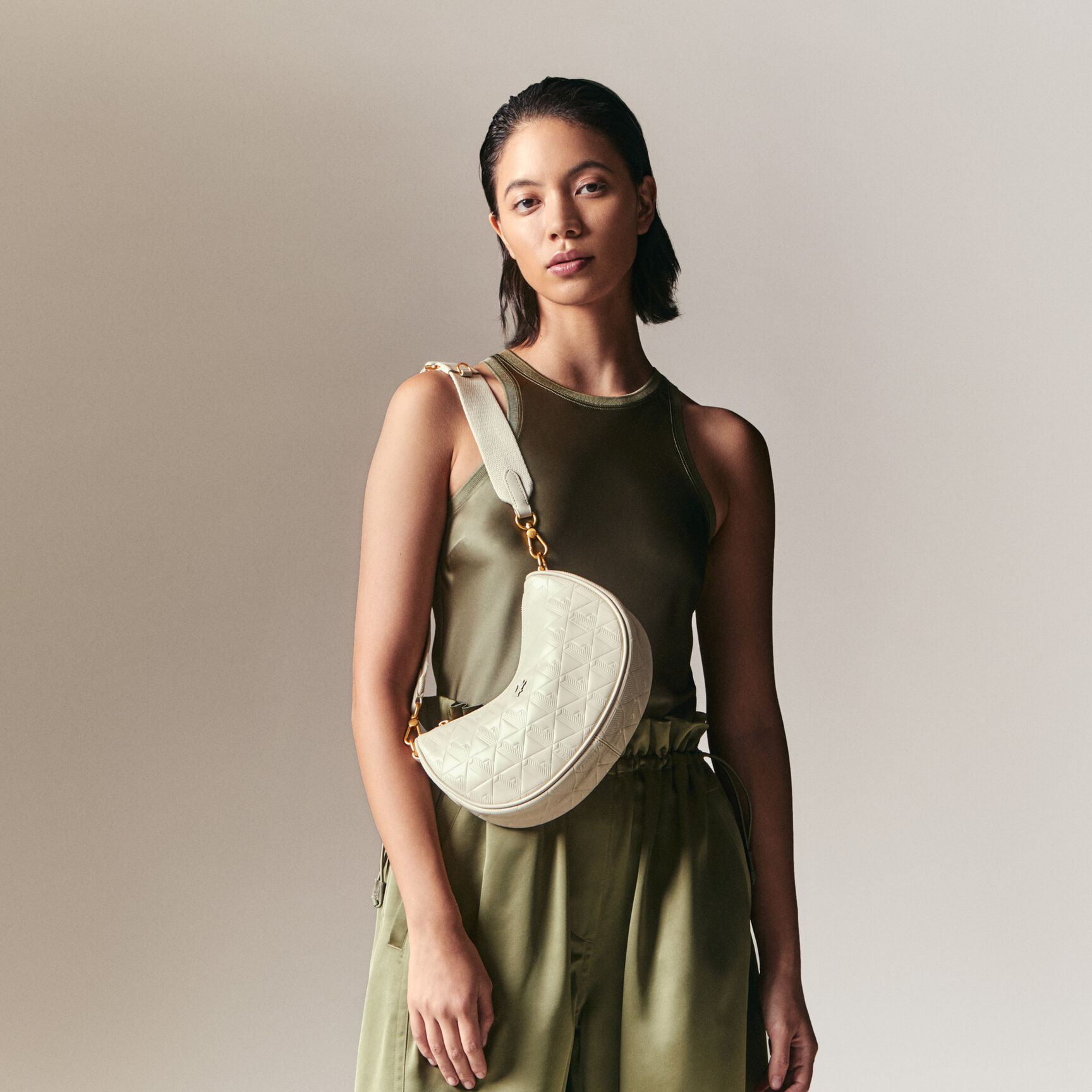 Maheki Embossed Leather Half Moon Purse Maheki Embossed Leather Half Moon Purse