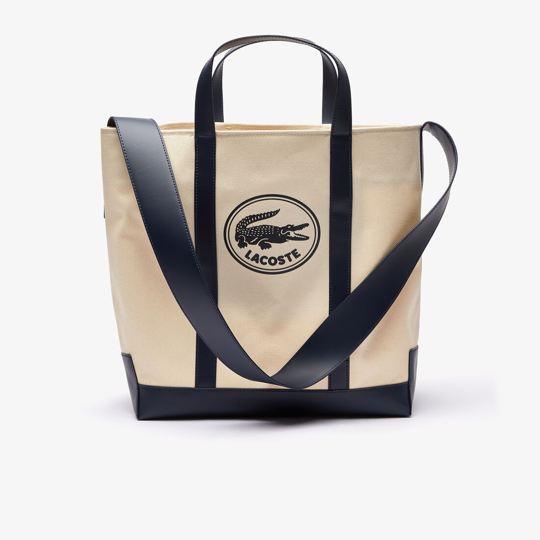 حقيبة تسوق نسائية بمقبض L-Tote بلون مغاير وشارة قماشية حقيبة تسوق نسائية بمقبض L-Tote بلون مغاير وشارة قماشية