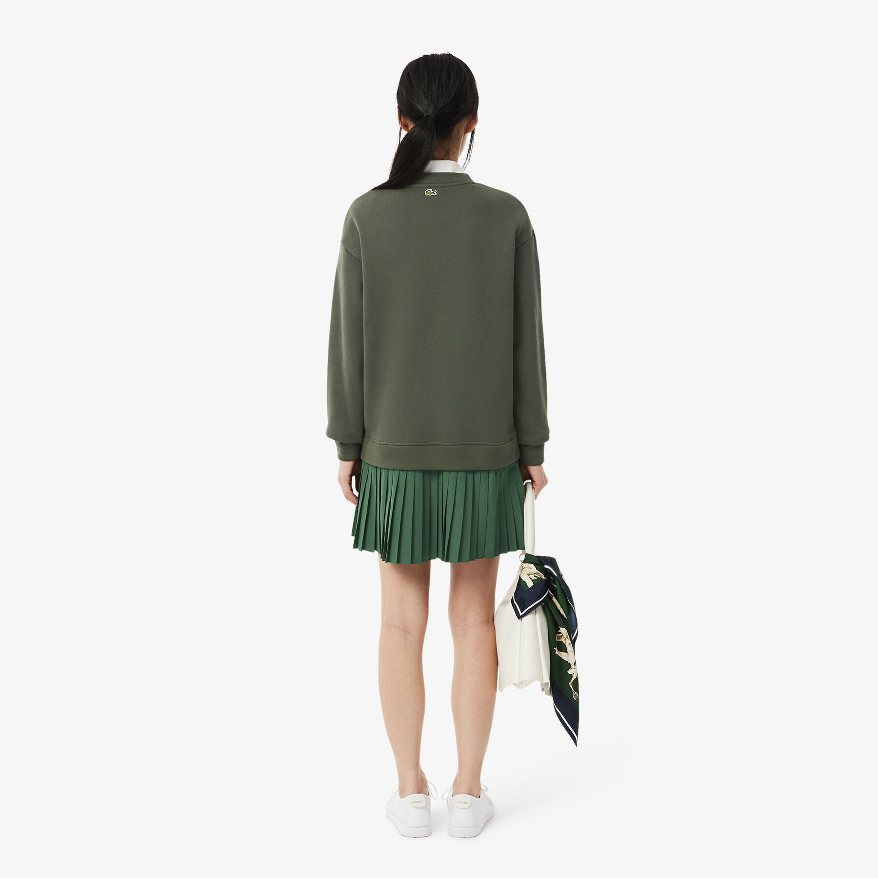 Blended Fabric Pleated Sweatshirt Dress lacoste blended fabric pleated sweatshirt dress