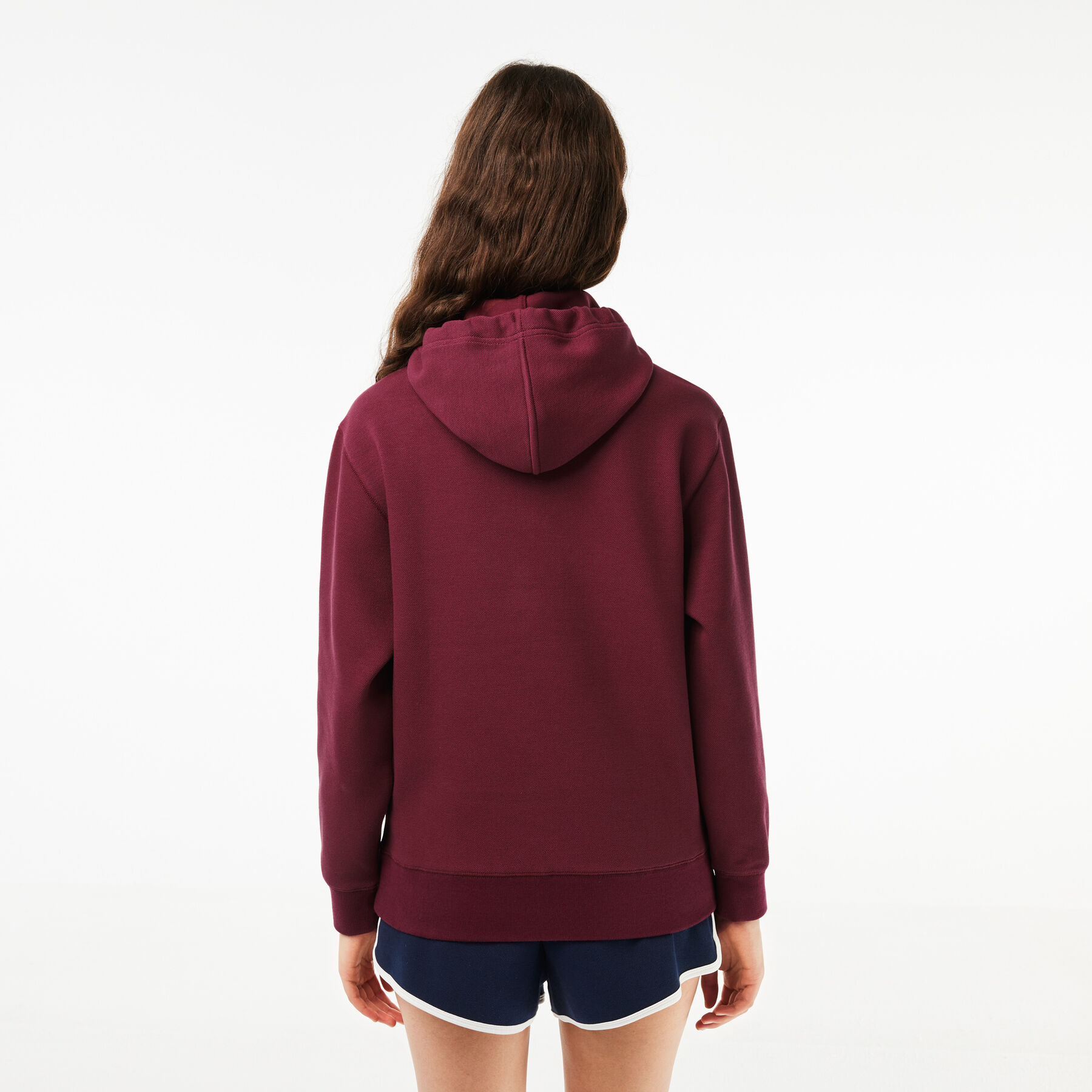 lacoste women s loose fit cotton blend jogger hoodie