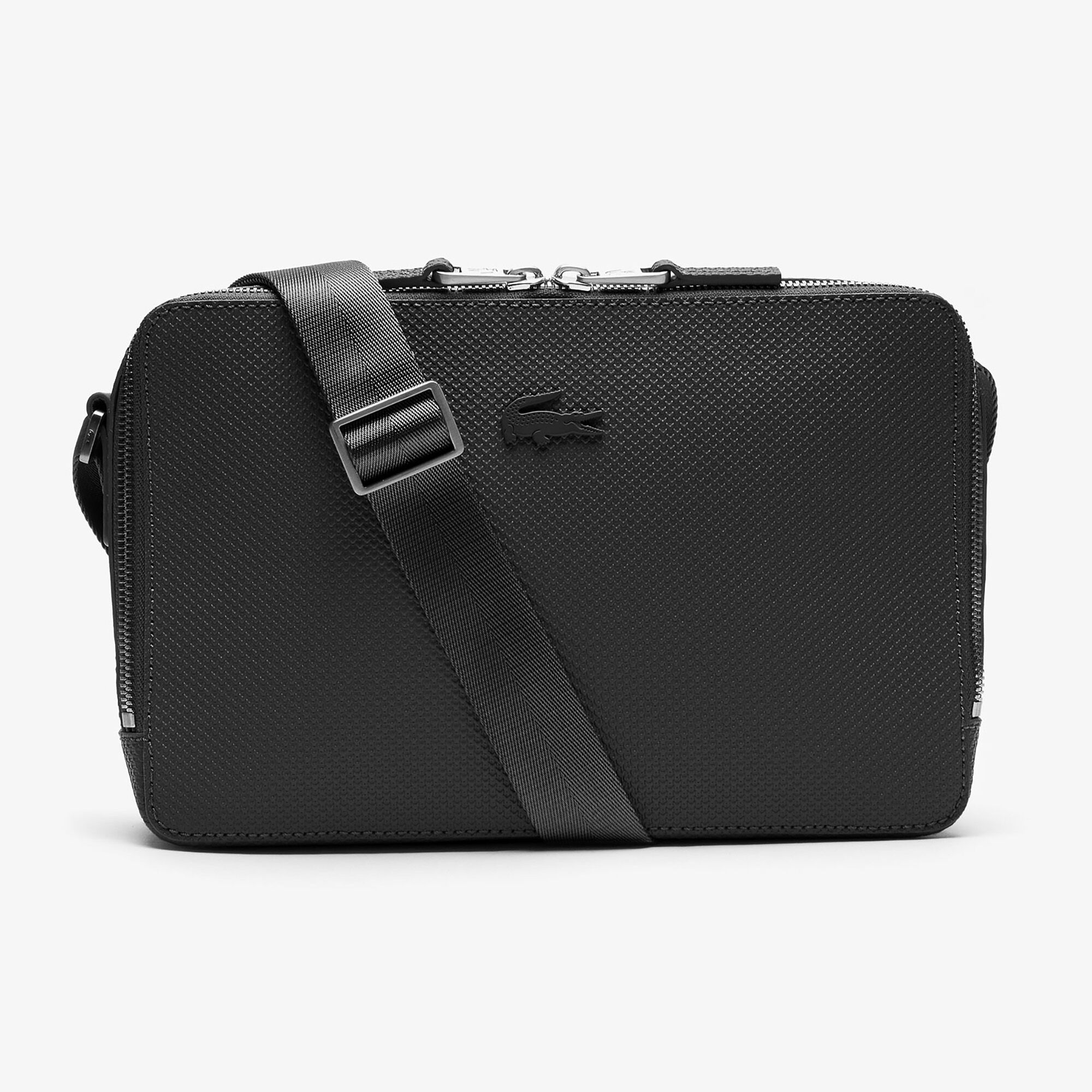 Men's Chantaco Matte Stitched Leather Zippered Crossbody Bag Men's Chantaco Matte Stitched Leather Zippered Crossbody Bag