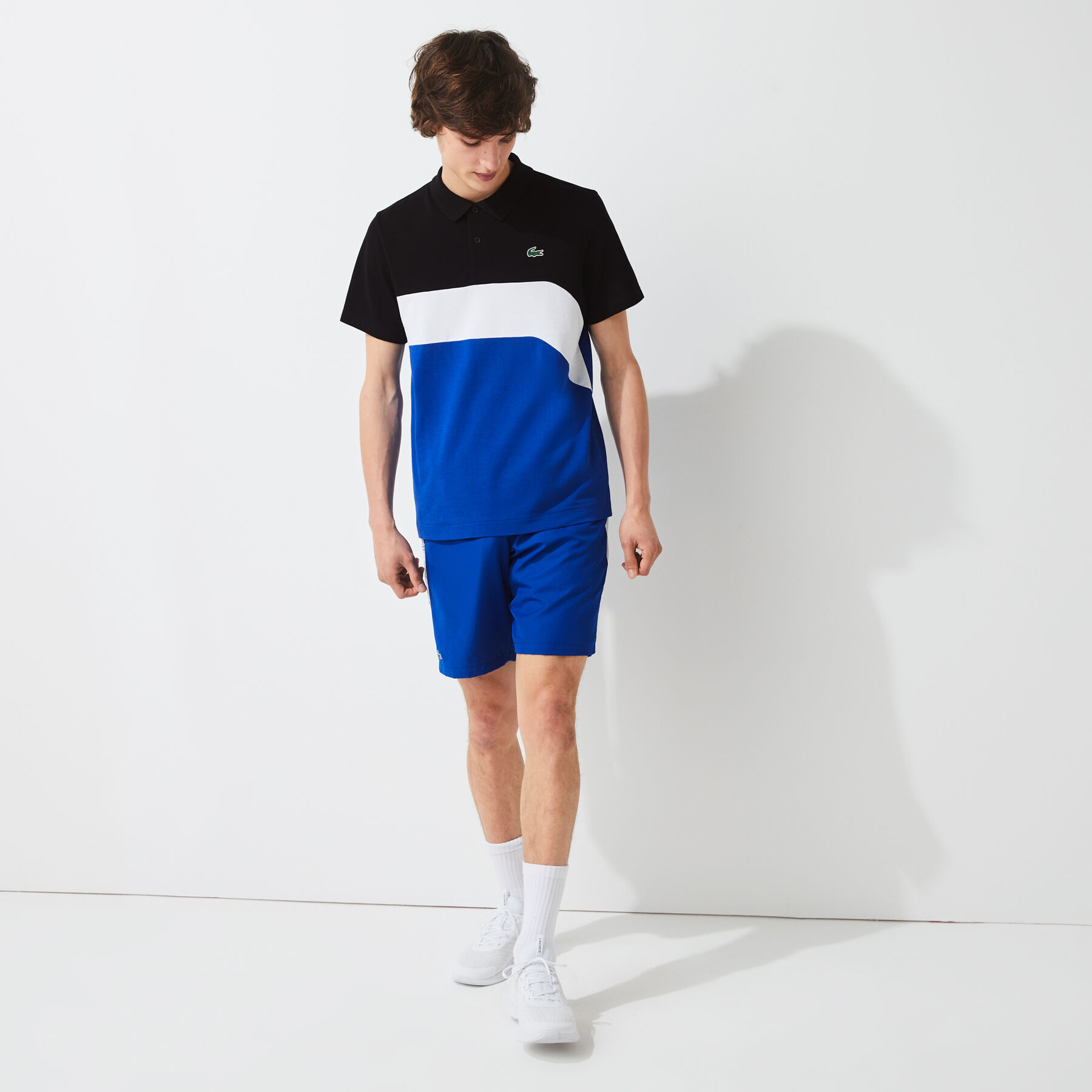 قميص بولو للتنس للرجال فائق الخفة مع كتل لونية مجموعة Lacoste SPORT قميص بولو للتنس للرجال فائق الخفة مع كتل لونية مجموعة Lacoste SPORT