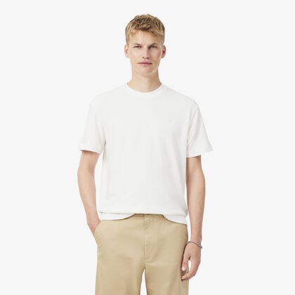 lacoste textured jersey t shirt